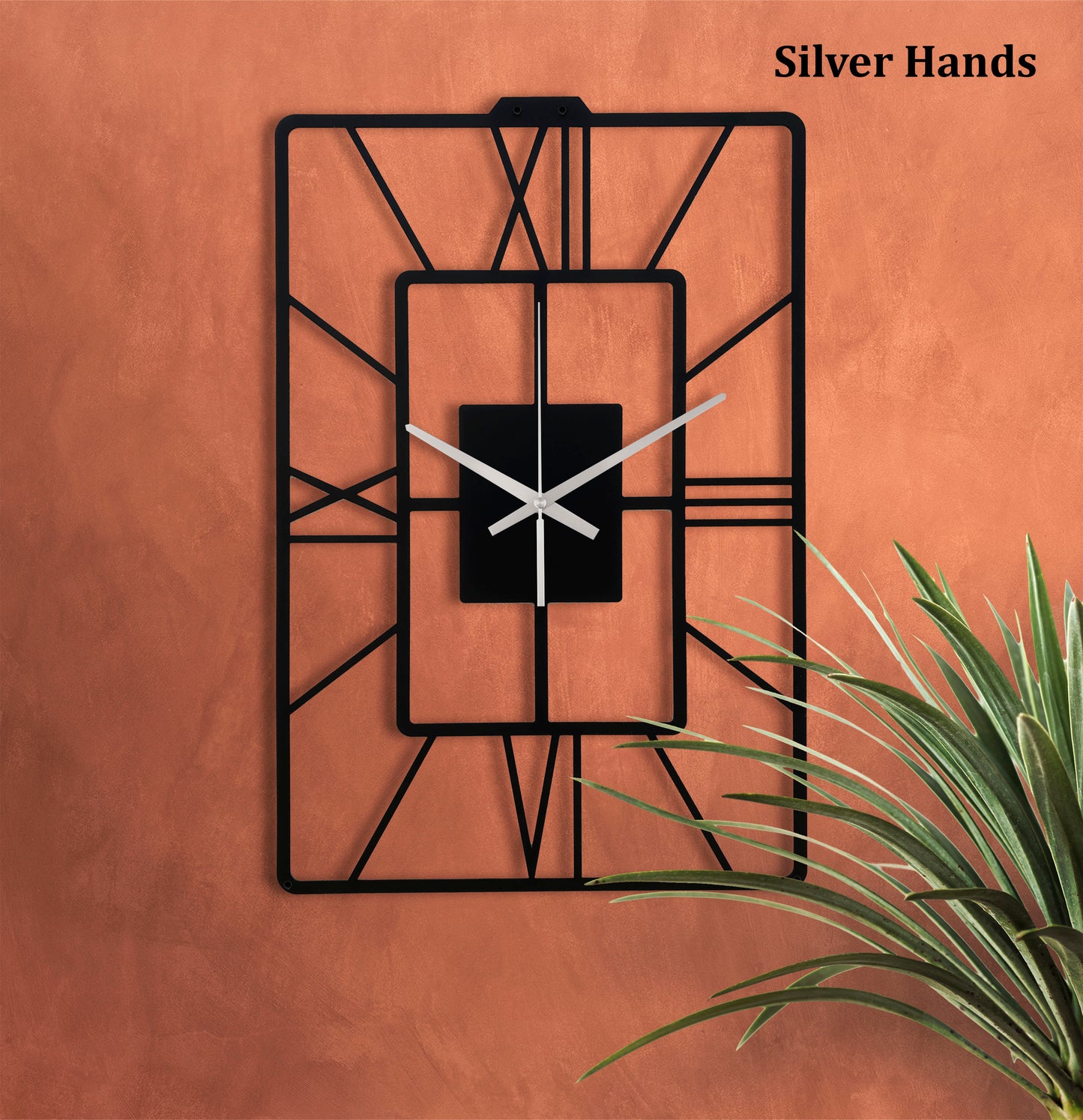 Dikdörtgen Metal Saat