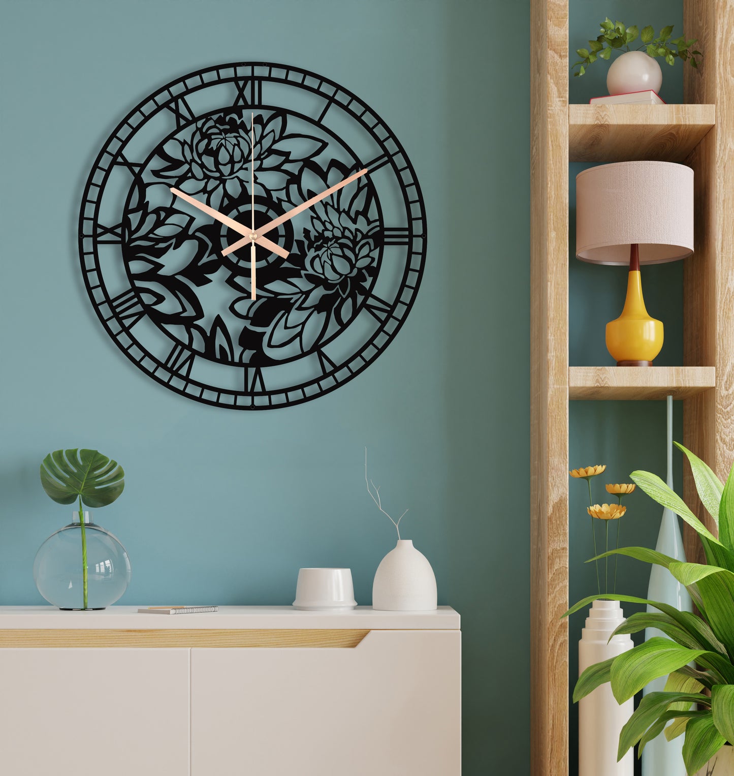 24-Dekoratif Metal Duvar Saati