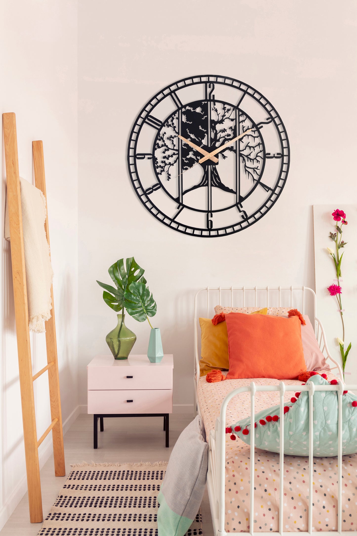 71-Dekoratif Metal Duvar Saati