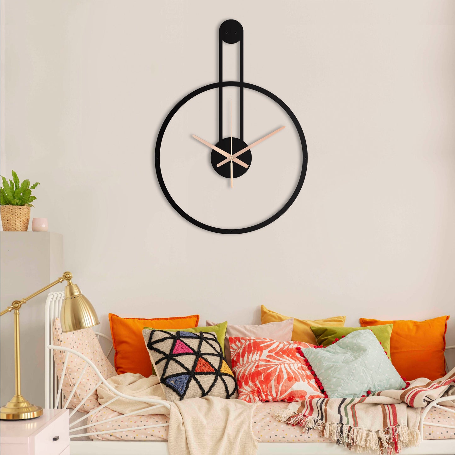 94-Dekoratif Metal Duvar Saati