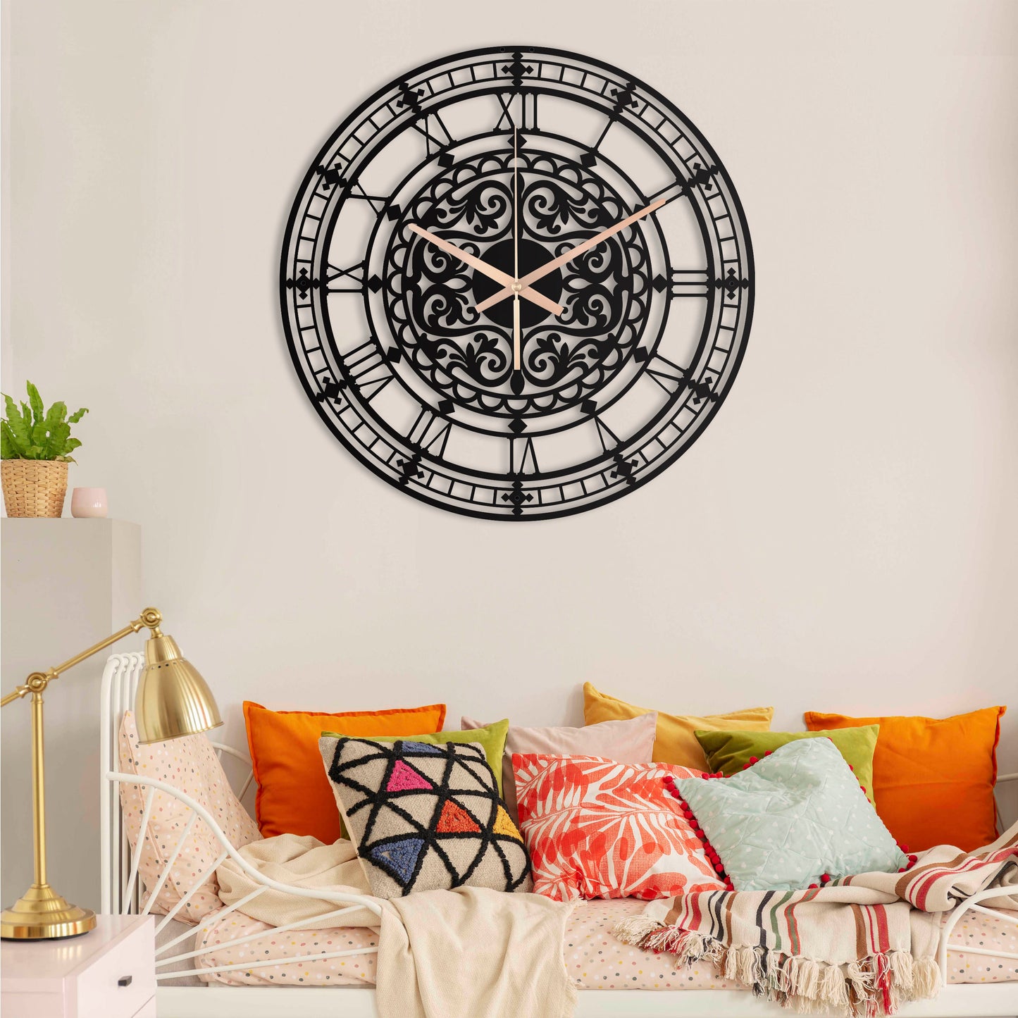 118-Dekoratif Metal Duvar Saati