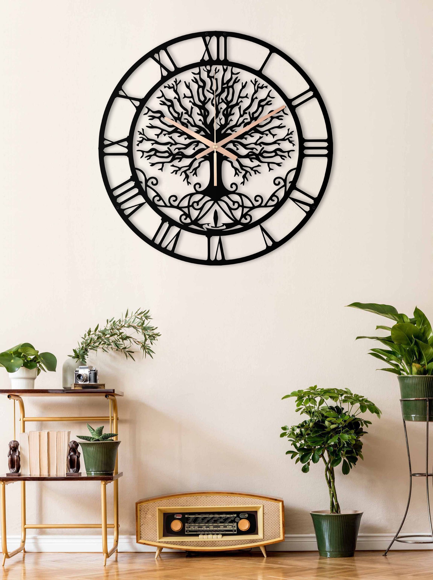 130-Dekoratif Metal Duvar Saati