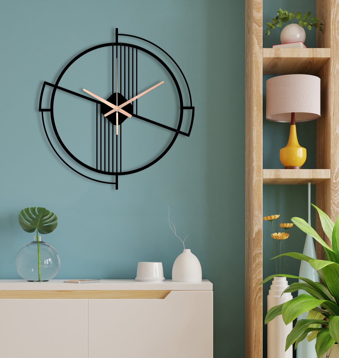 151-Dekoratif Metal Duvar Saati