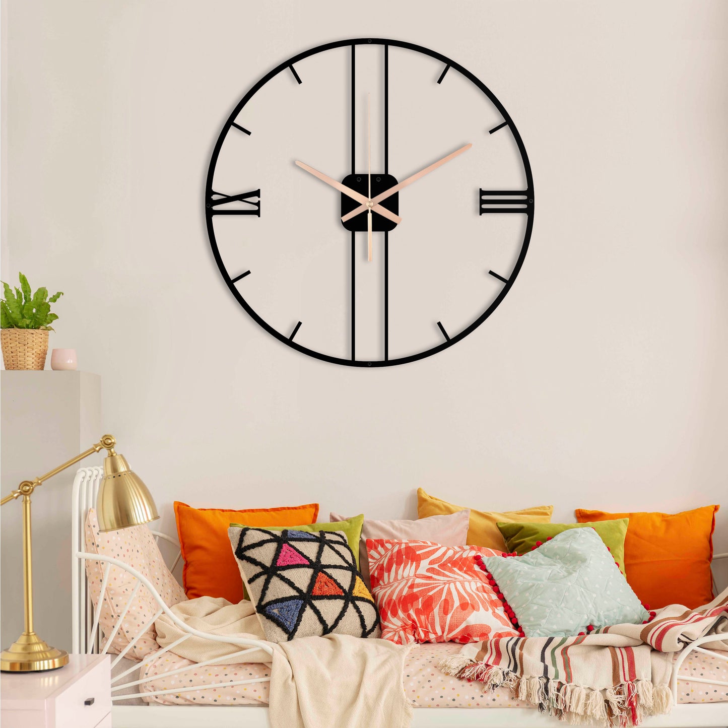 152-Dekoratif Metal Duvar Saati