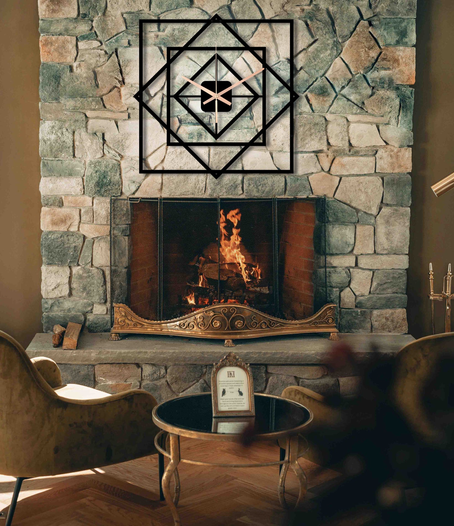 168-Dekoratif Metal Duvar Saati