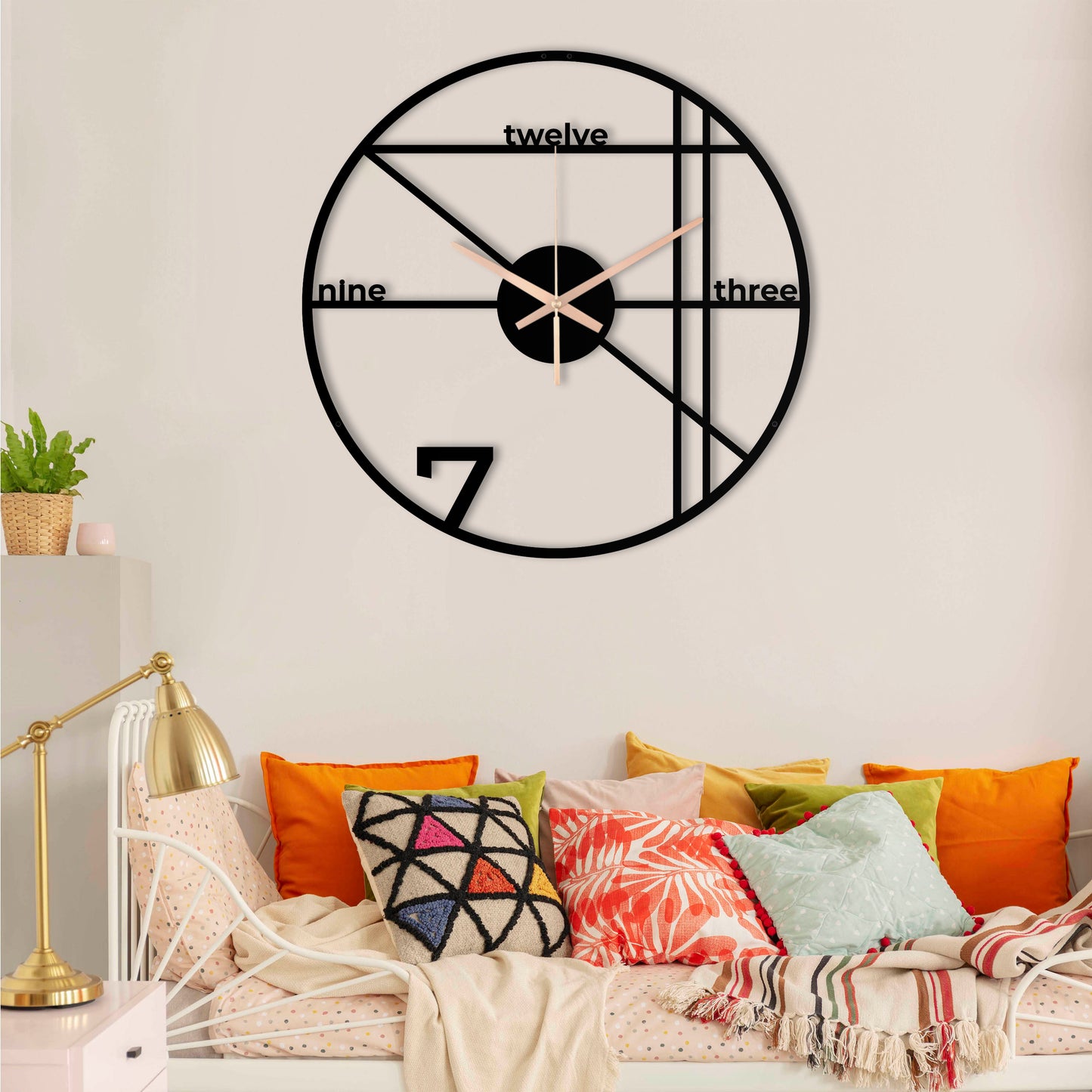 183-Dekoratif Metal Duvar Saati