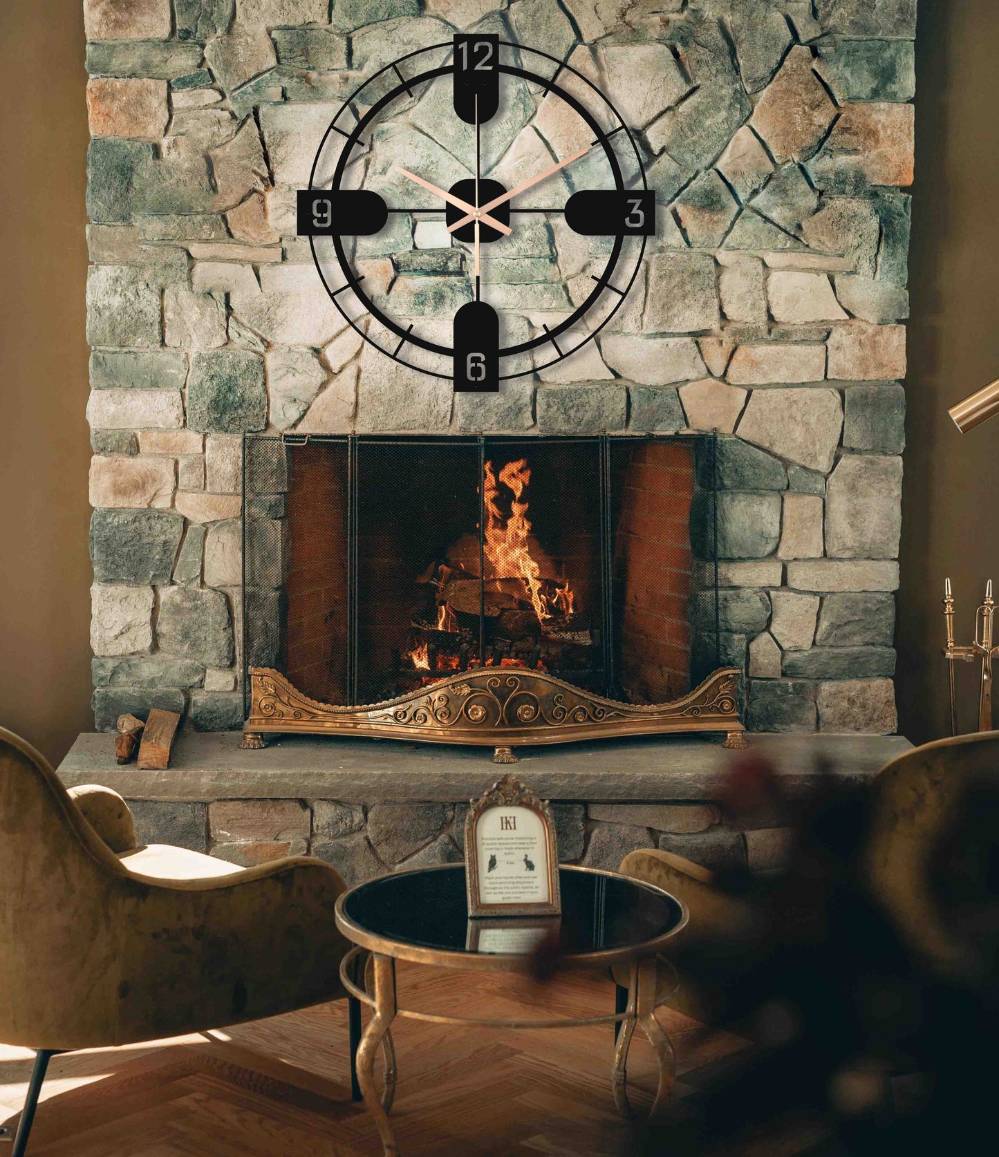 185-Dekoratif Metal Duvar Saati