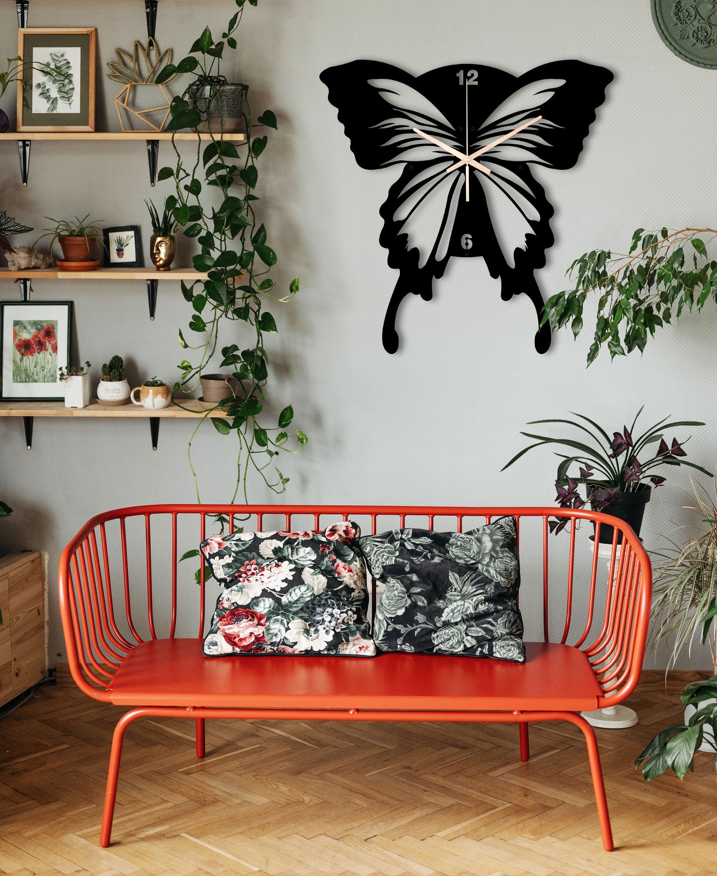 186-Dekoratif Metal Duvar Saati