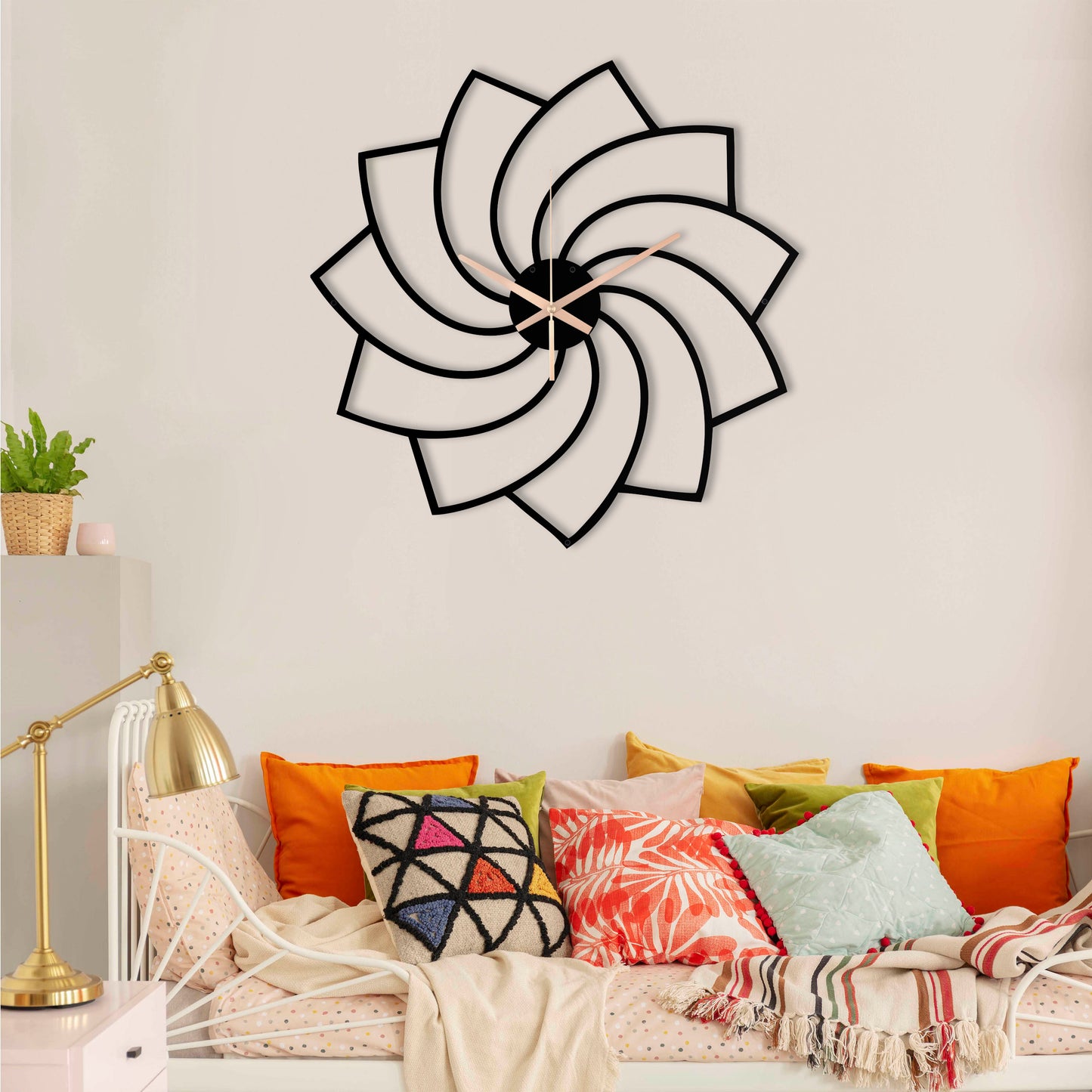 196-Dekoratif Metal Duvar Saati