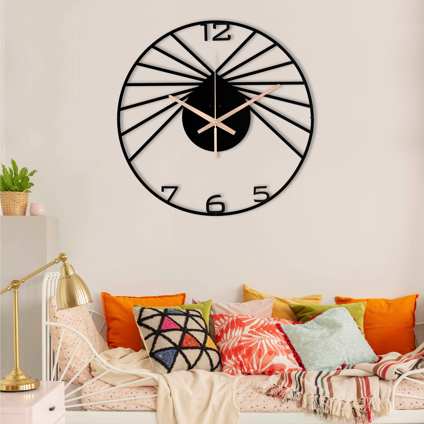 199-Dekoratif Metal Duvar Saati