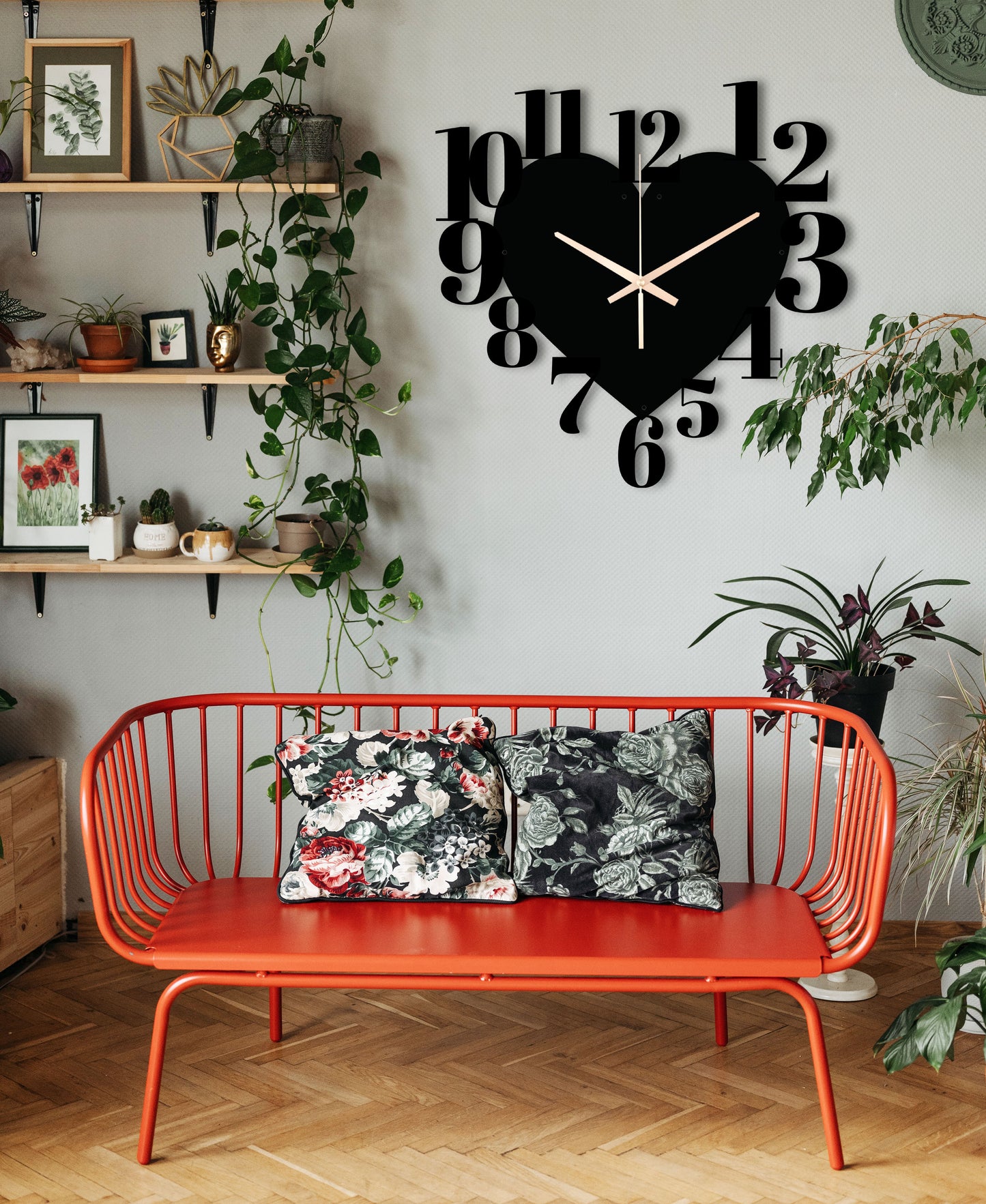 206-Dekoratif Metal Duvar Saati