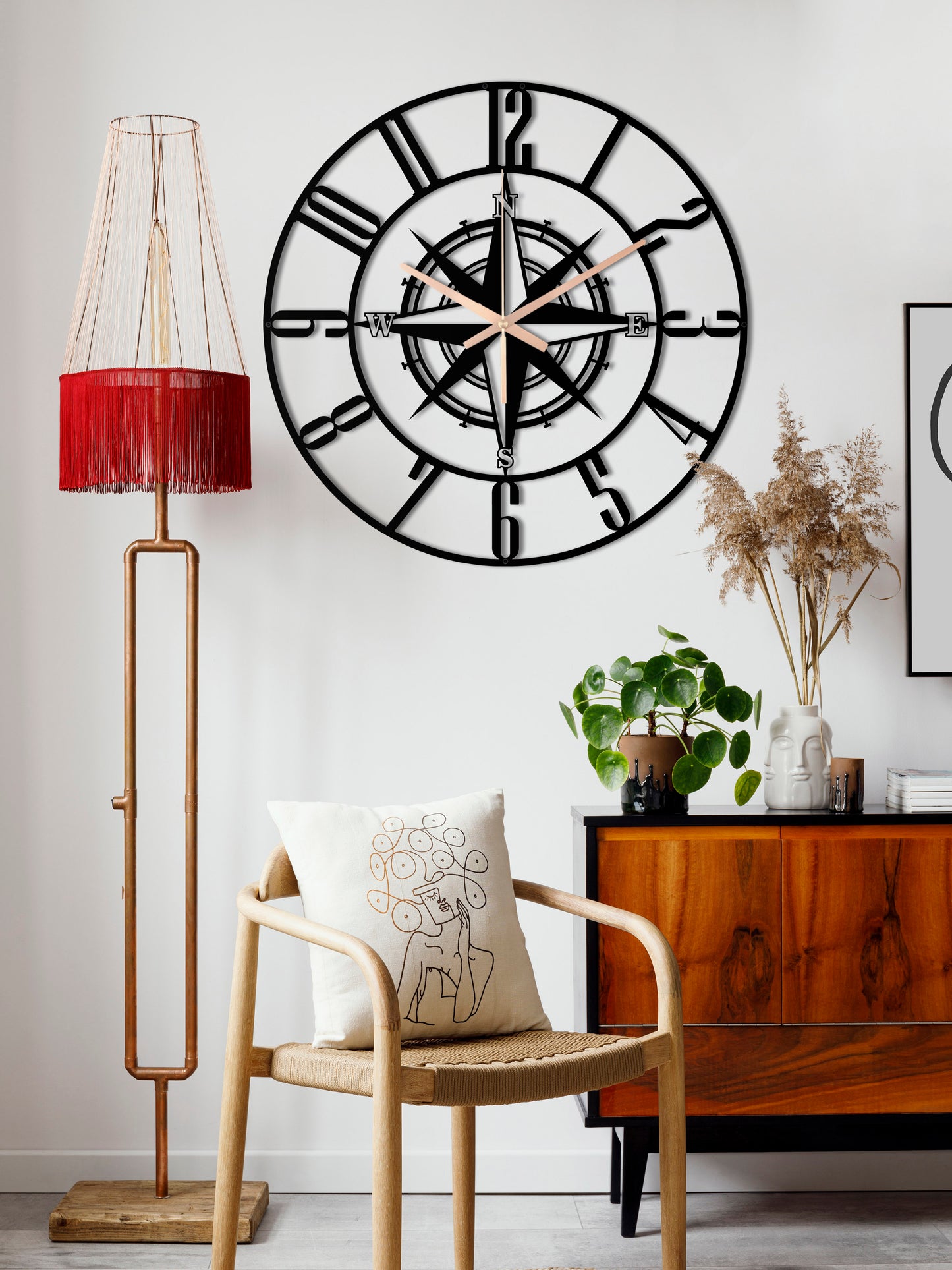 217-Dekoratif Metal Duvar Saati