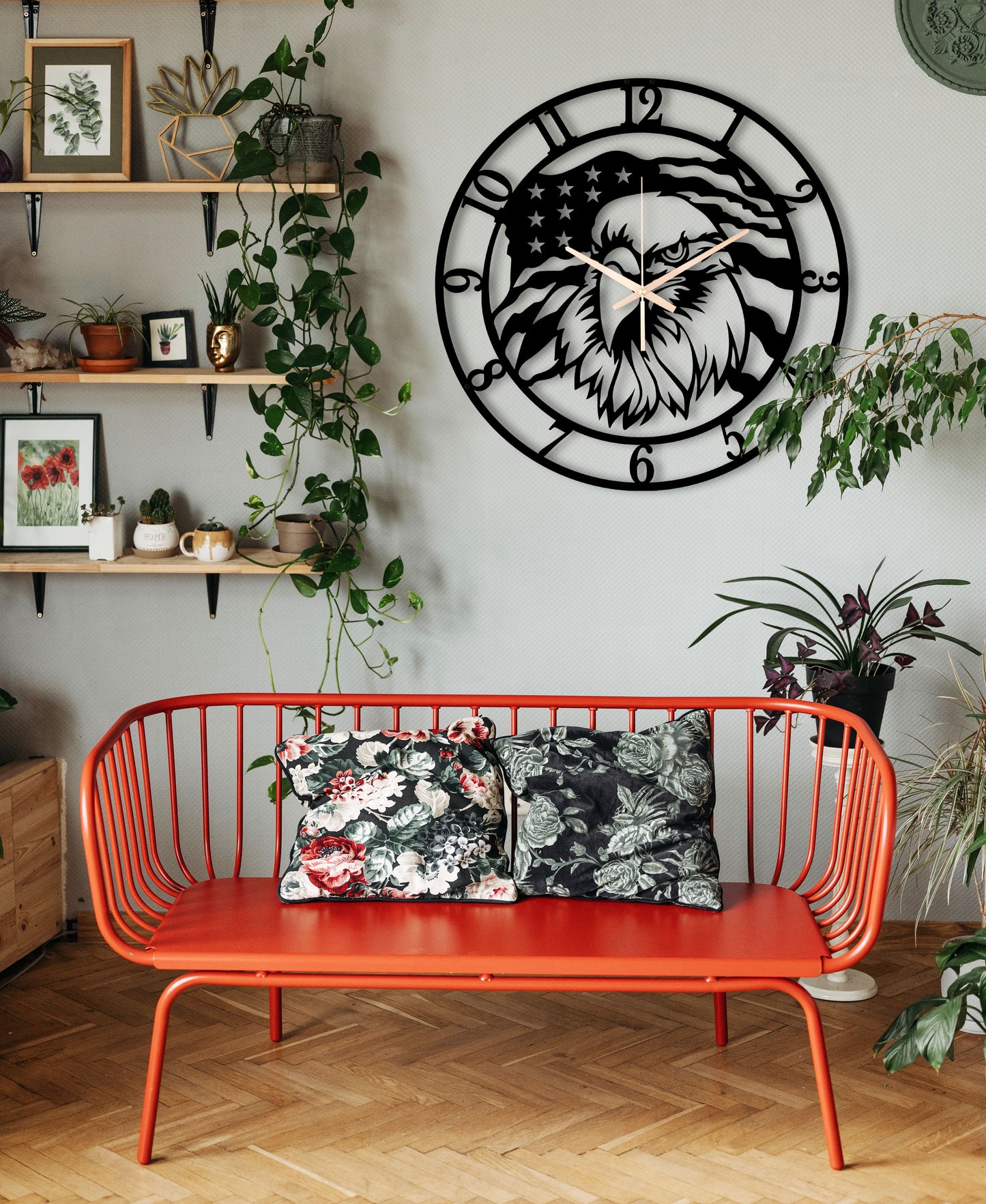 223-Dekoratif Metal Duvar Saati