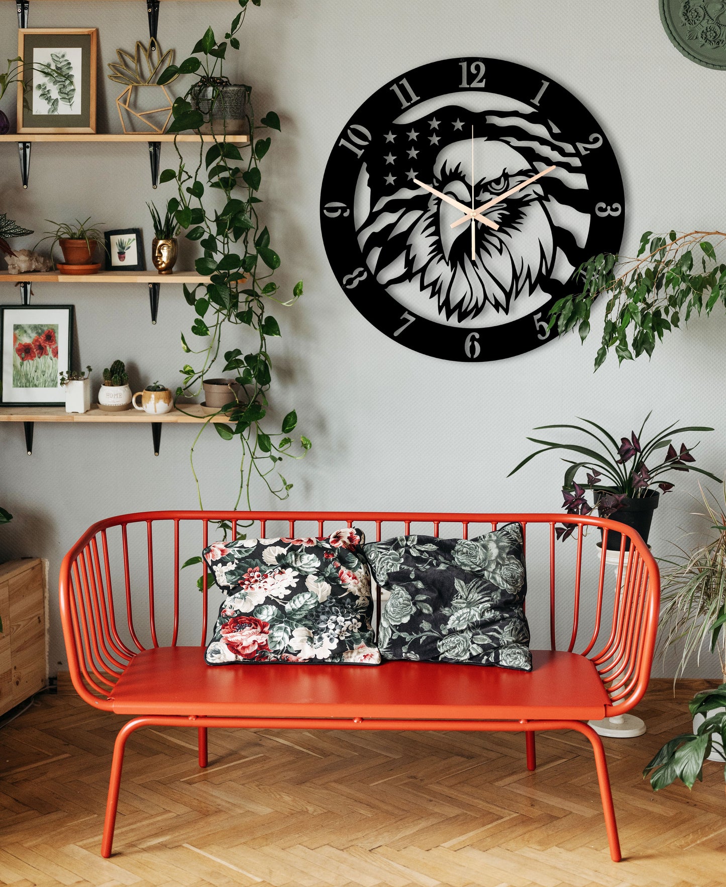 225-Dekoratif Metal Duvar Saati