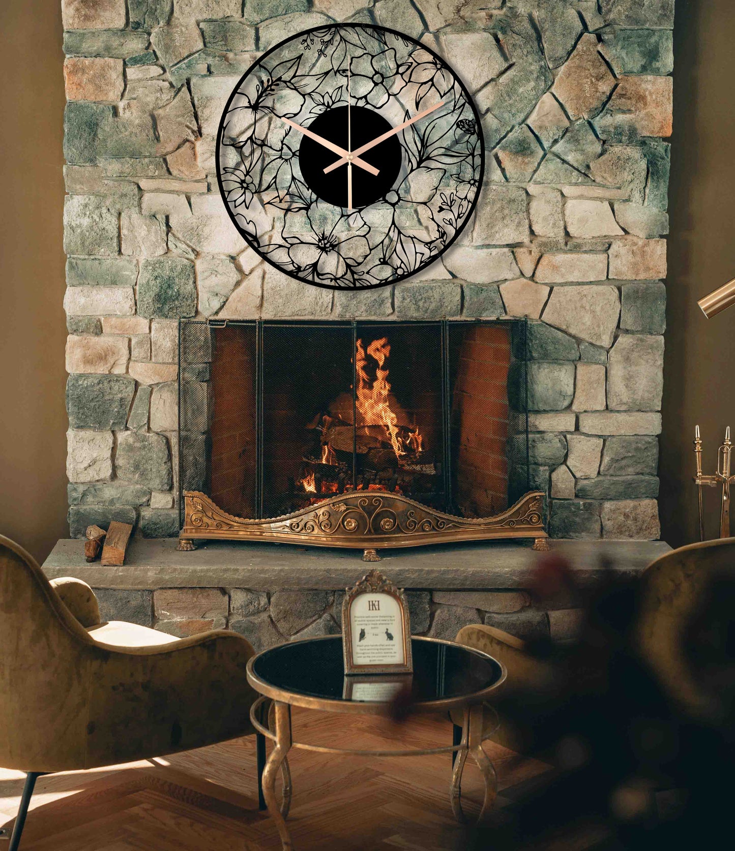 228-Dekoratif Metal Duvar Saati