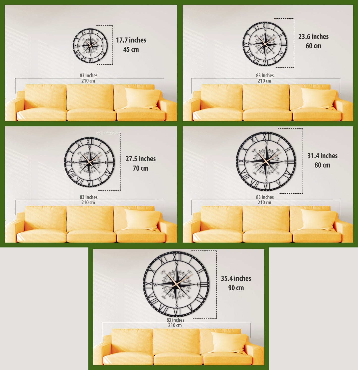 1-Dekoratif Metal Duvar Saati