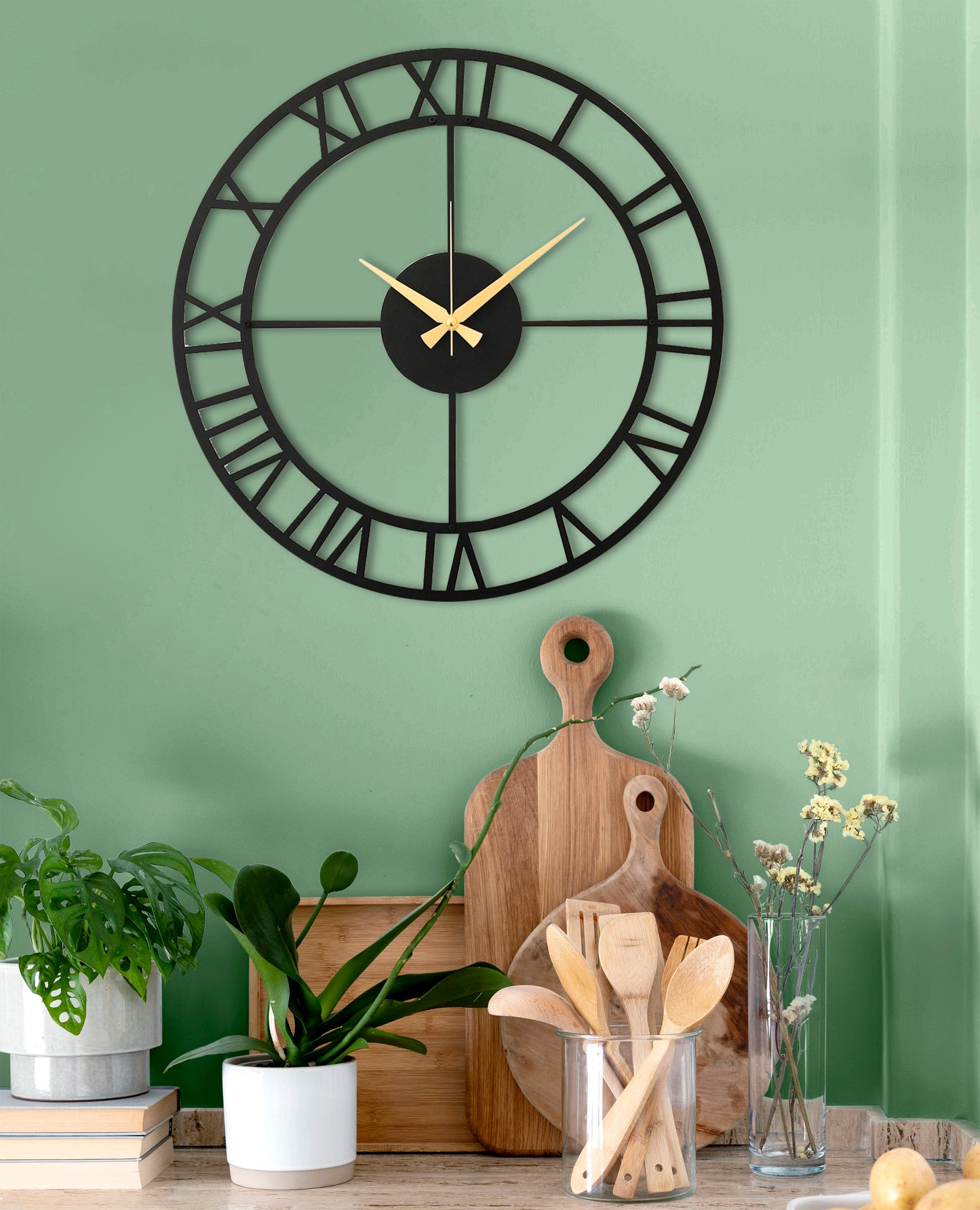 10-Dekoratif Metal Duvar Saati