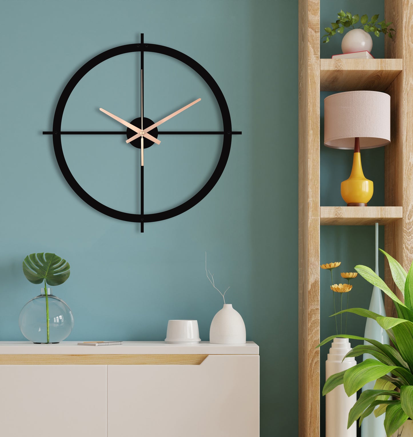 11-Dekoratif Metal Duvar Saati