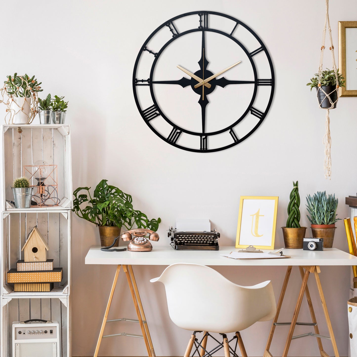 12-Dekoratif Metal Duvar Saati