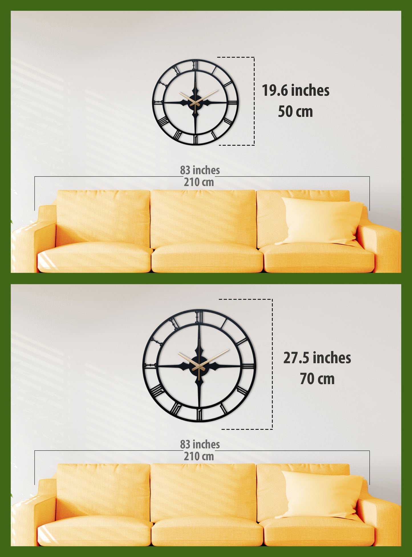 12-Dekoratif Metal Duvar Saati