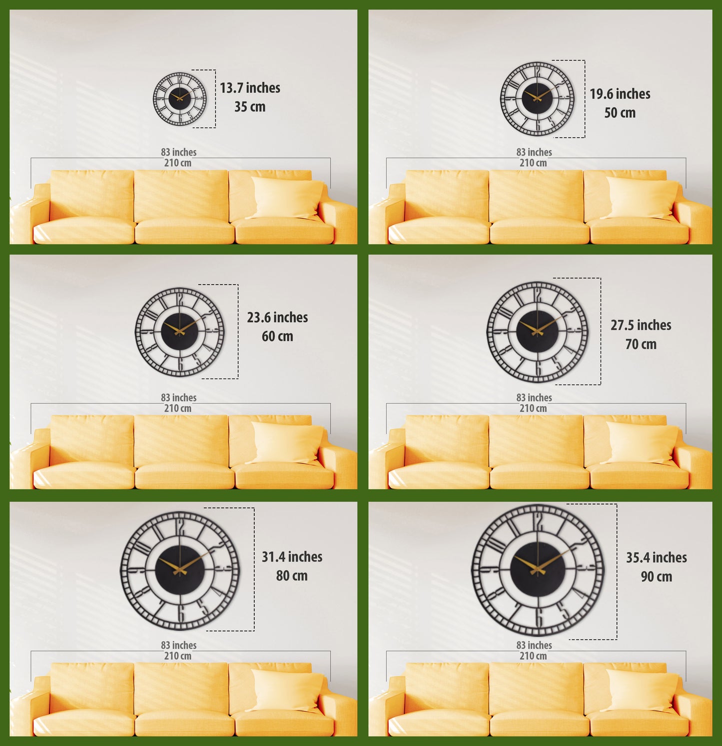 13-Dekoratif Metal Duvar Saati