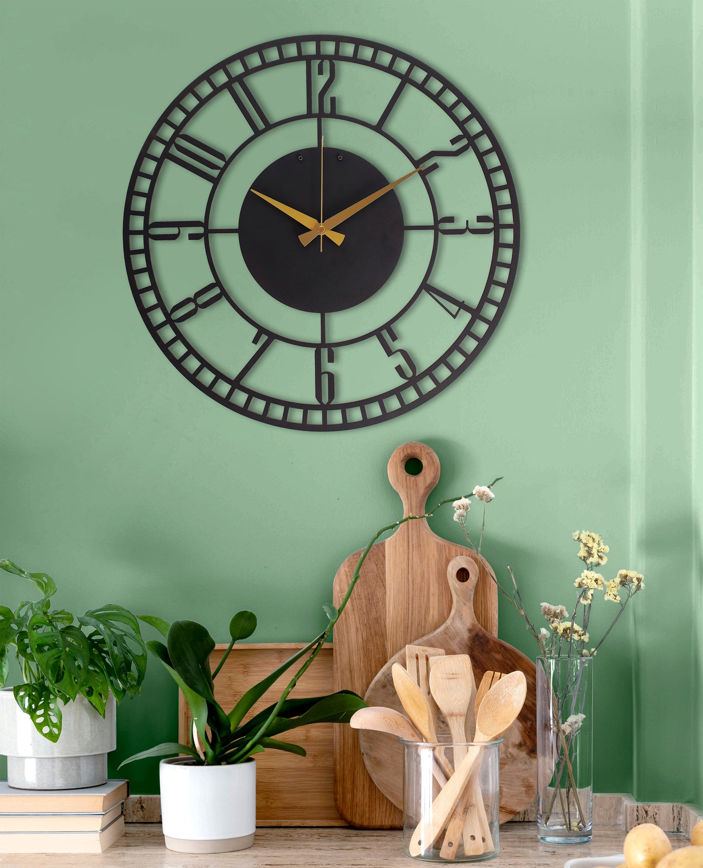 13-Dekoratif Metal Duvar Saati