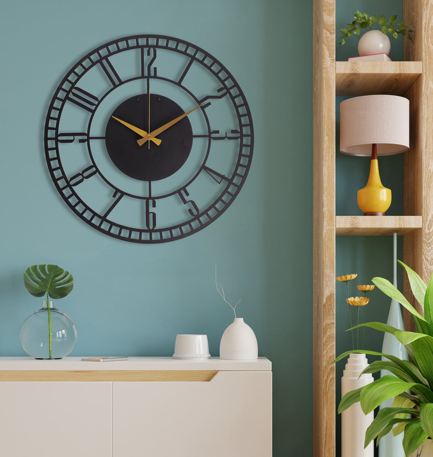 13-Dekoratif Metal Duvar Saati