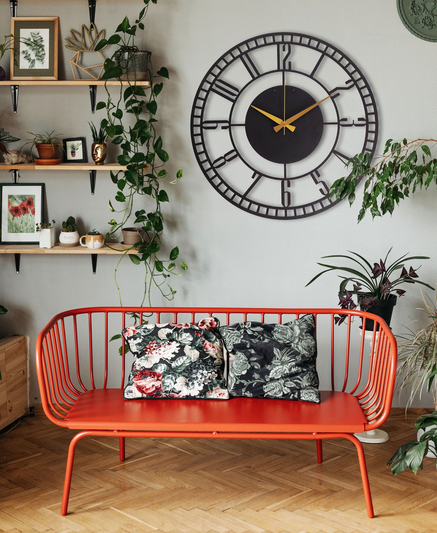 13-Dekoratif Metal Duvar Saati