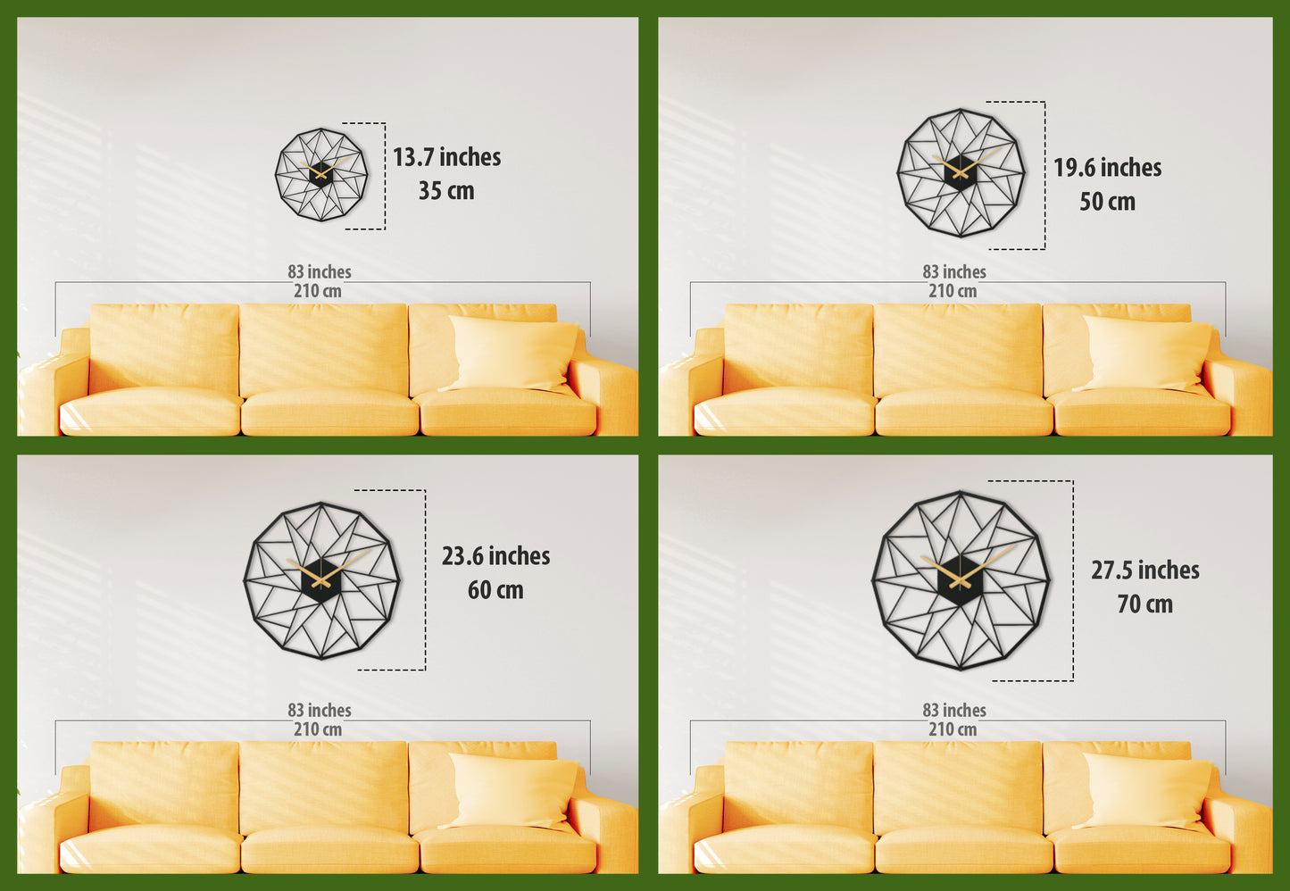 17-Dekoratif Metal Duvar Saati