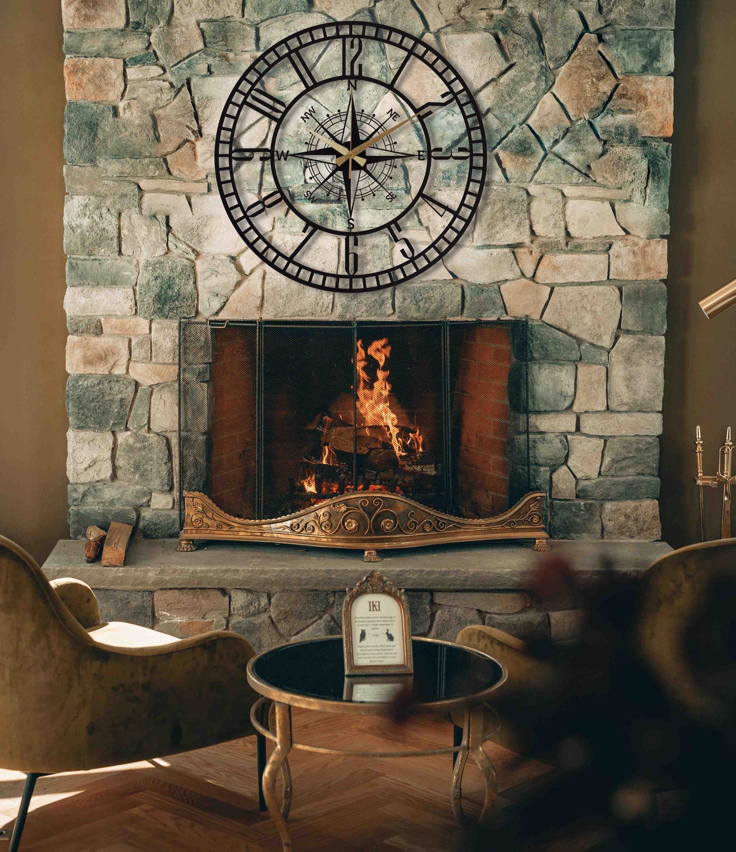 34-Dekoratif Metal Duvar Saati