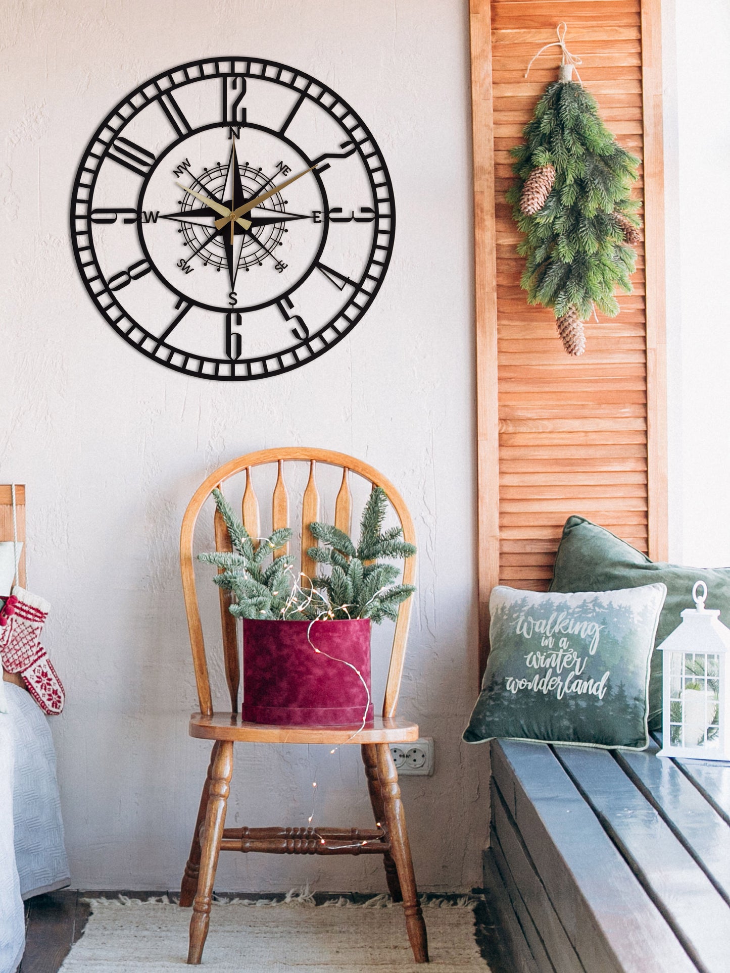 34-Dekoratif Metal Duvar Saati