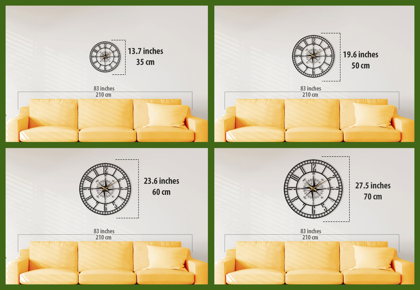 34-Dekoratif Metal Duvar Saati
