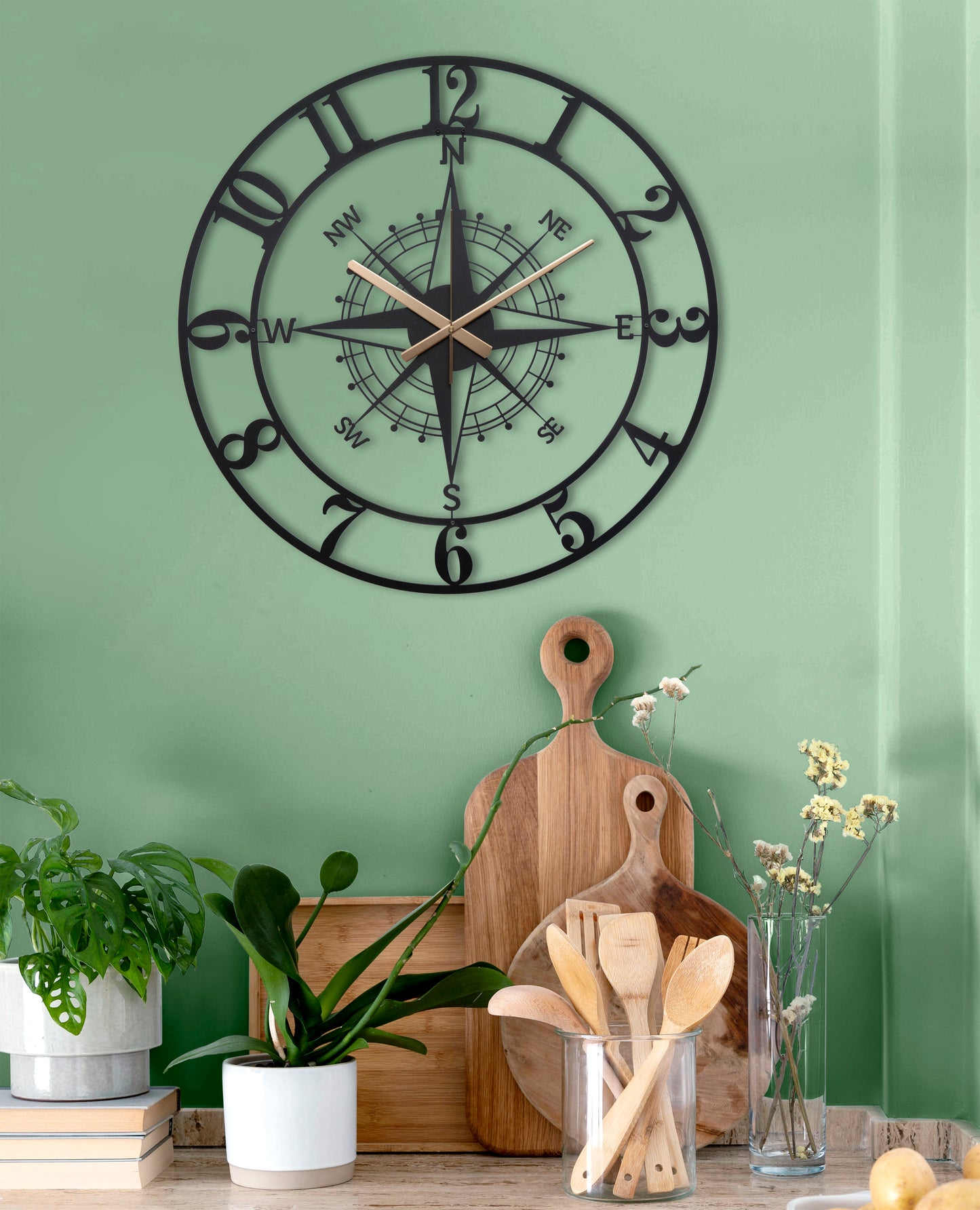 35-Dekoratif Metal Duvar Saati