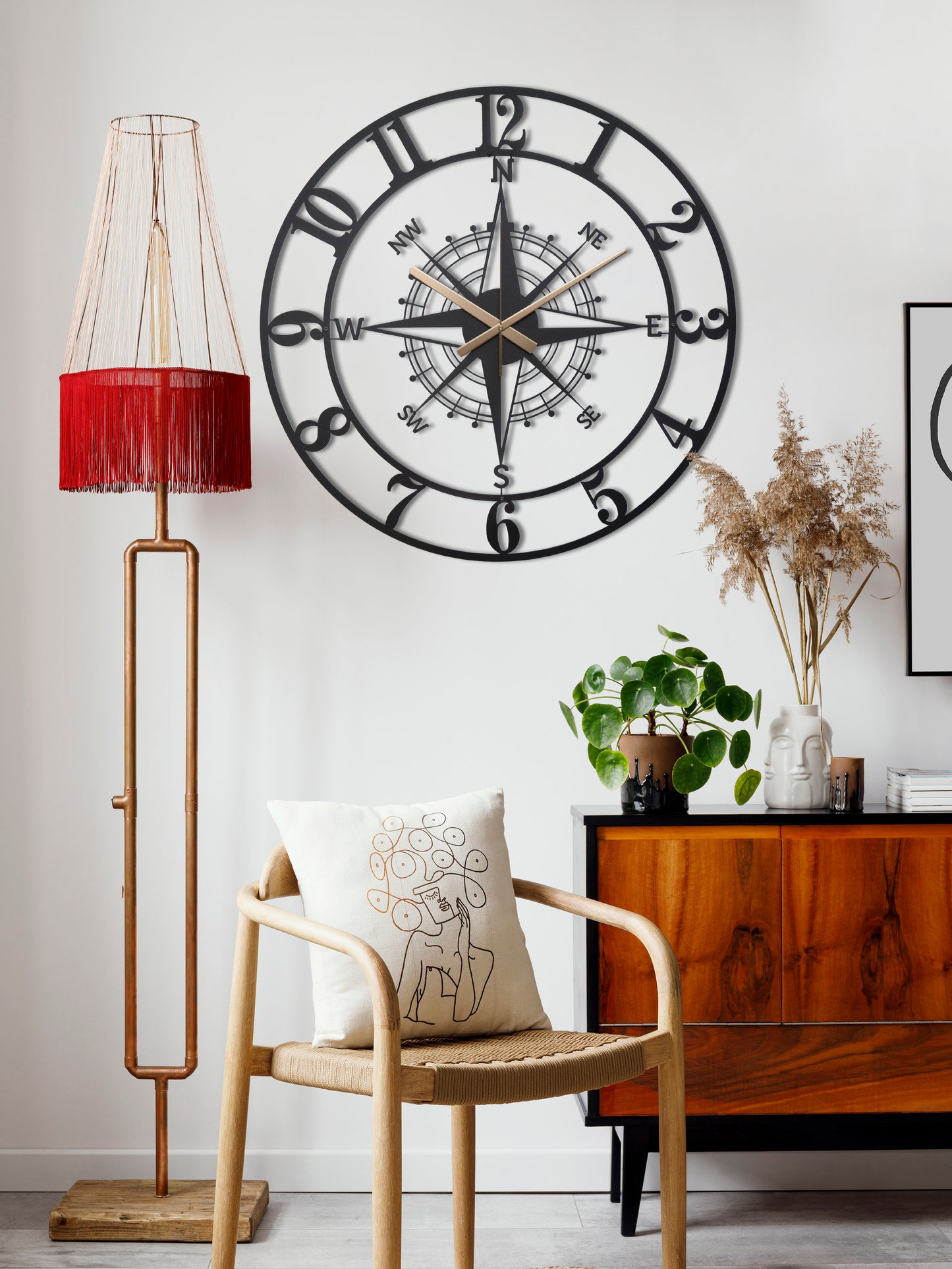 35-Dekoratif Metal Duvar Saati