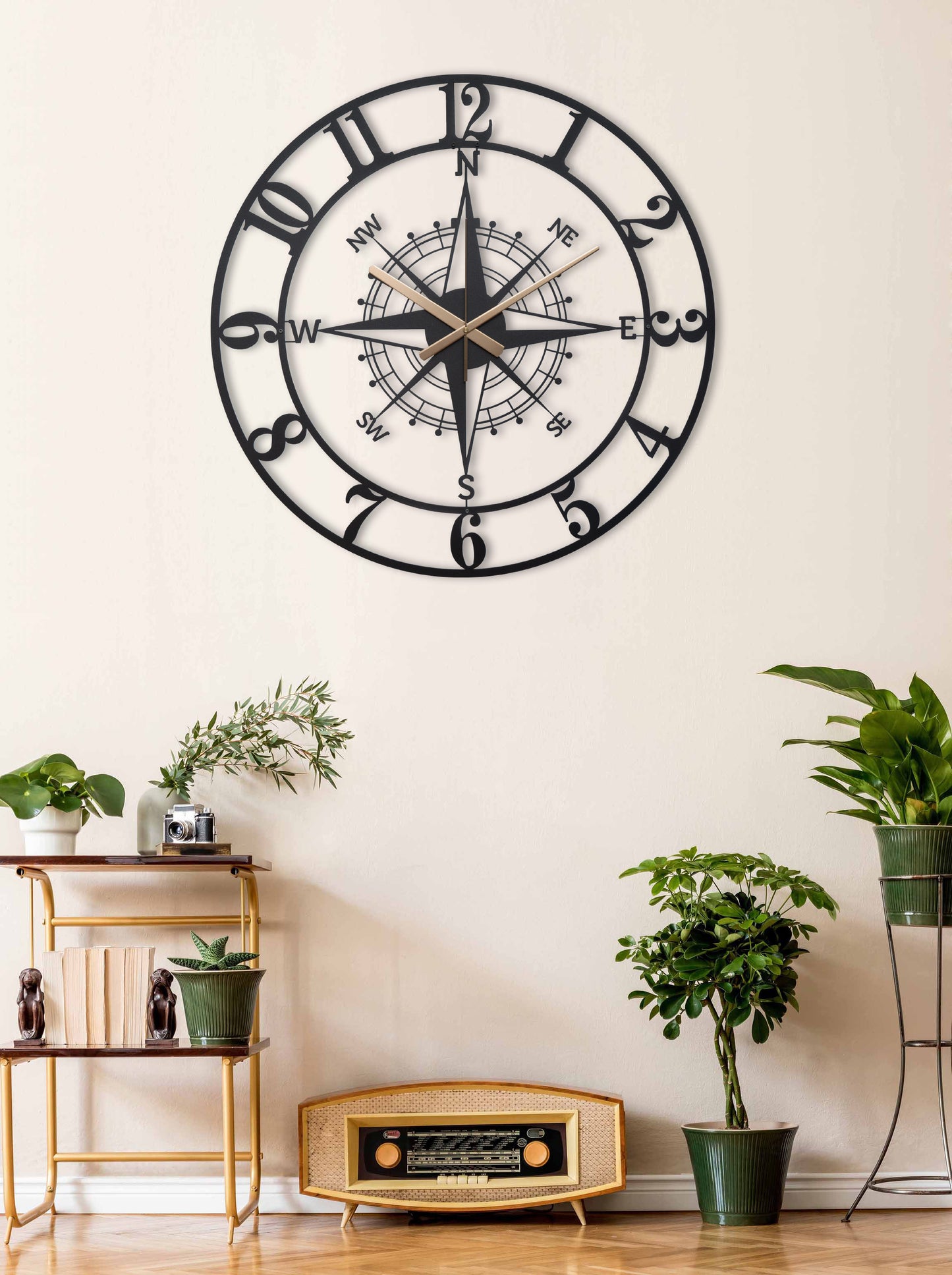 35-Dekoratif Metal Duvar Saati