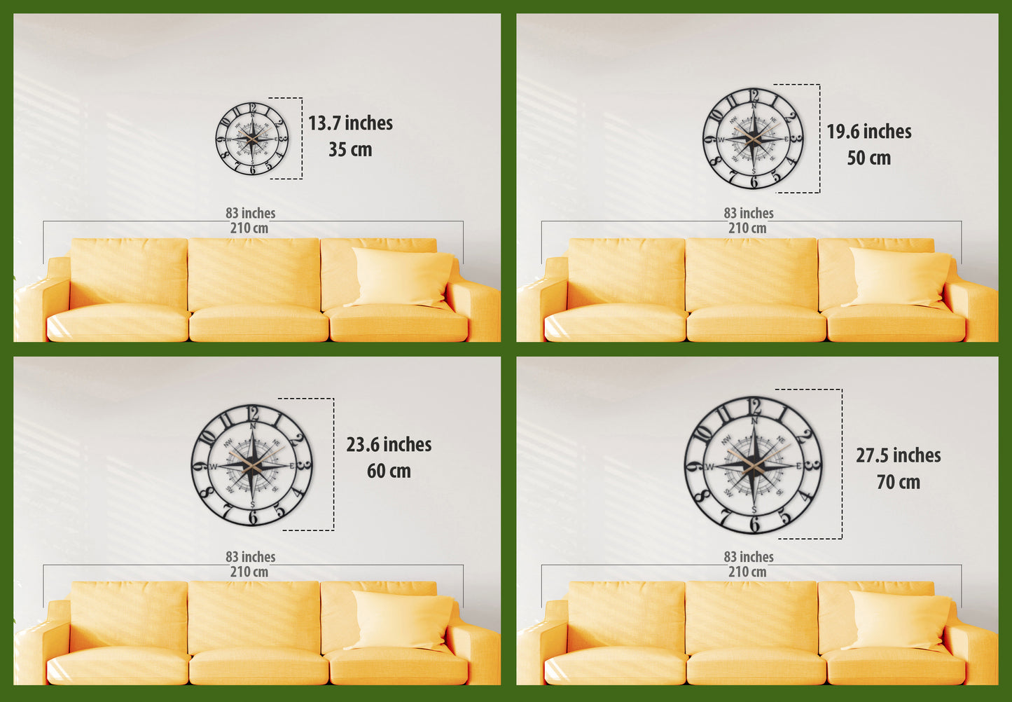 35-Dekoratif Metal Duvar Saati