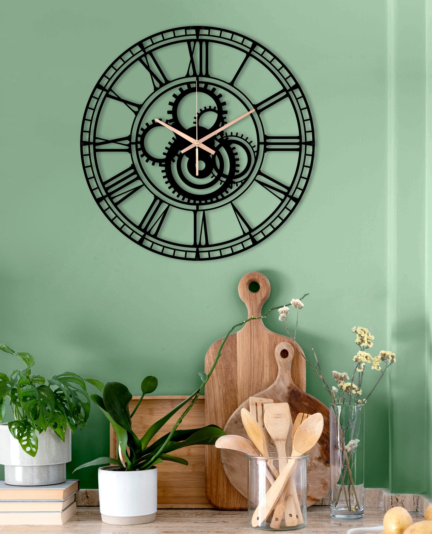 36-Dekoratif Metal Duvar Saati