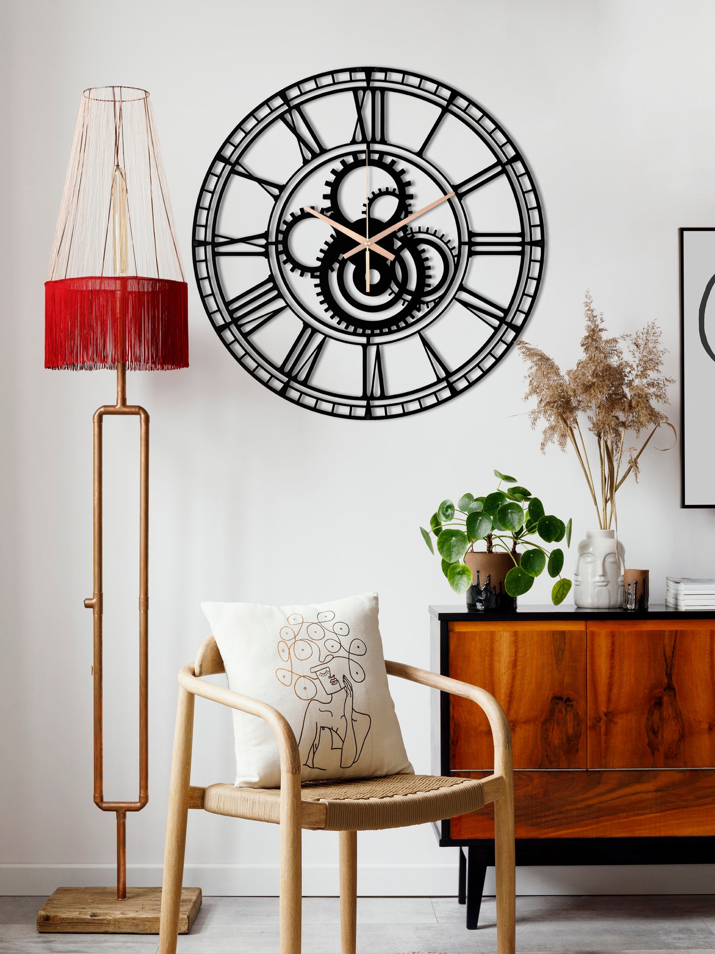 36-Dekoratif Metal Duvar Saati