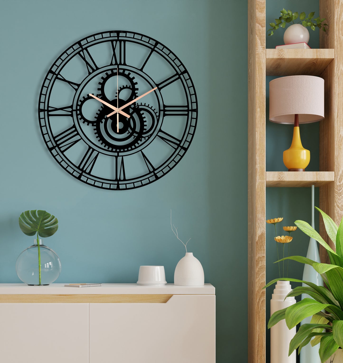 36-Dekoratif Metal Duvar Saati