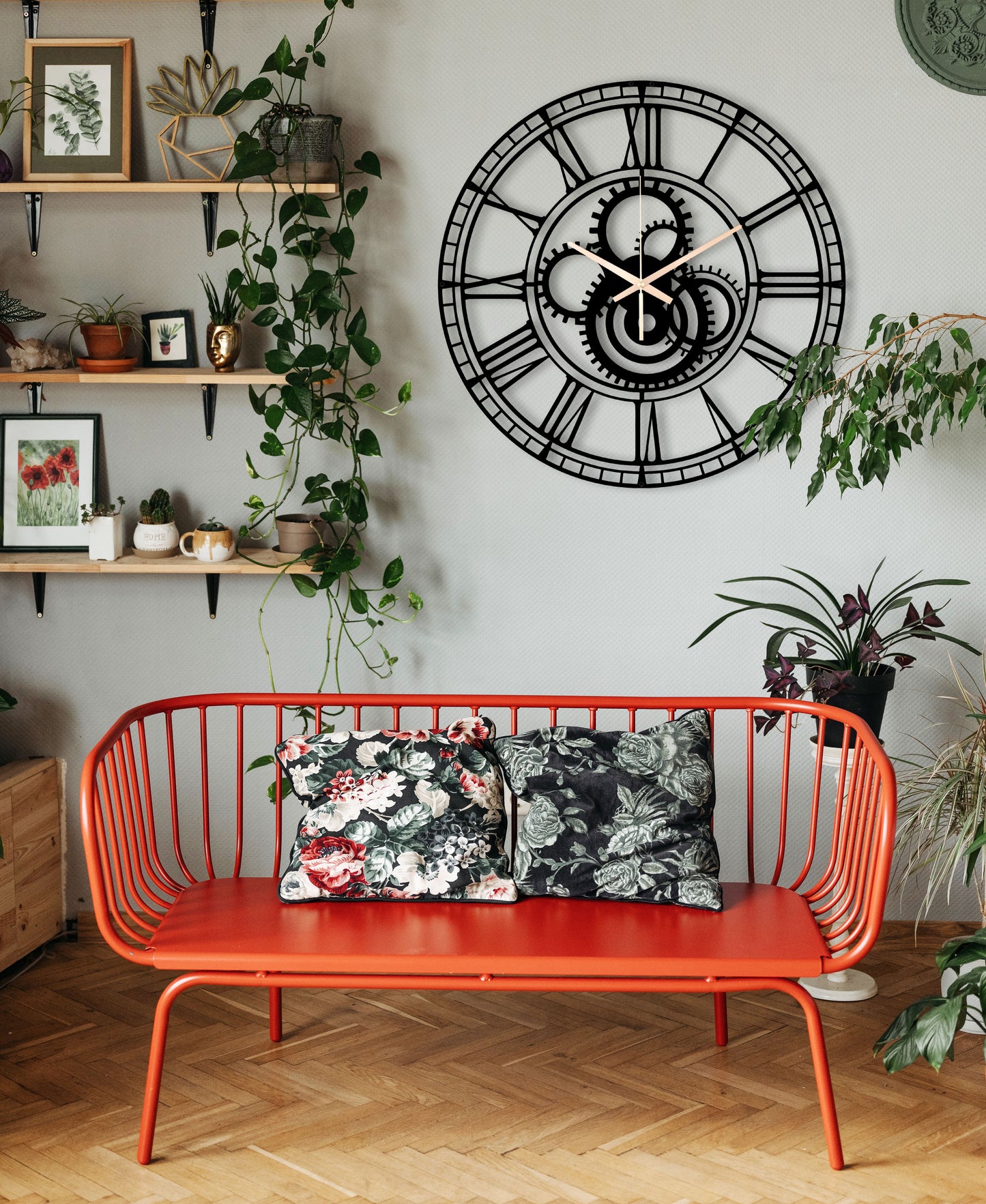 36-Dekoratif Metal Duvar Saati