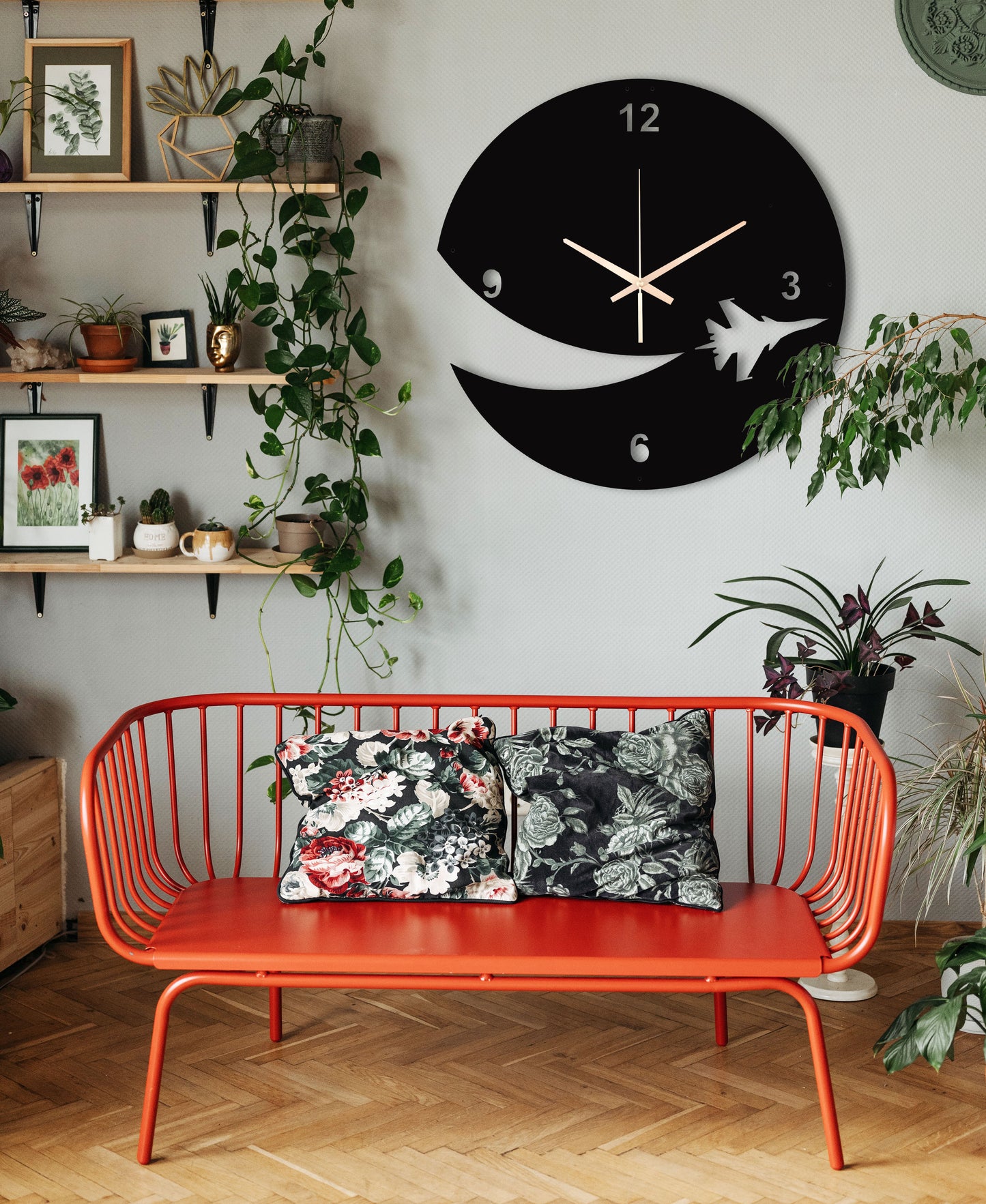 52-Dekoratif Metal Duvar Saati