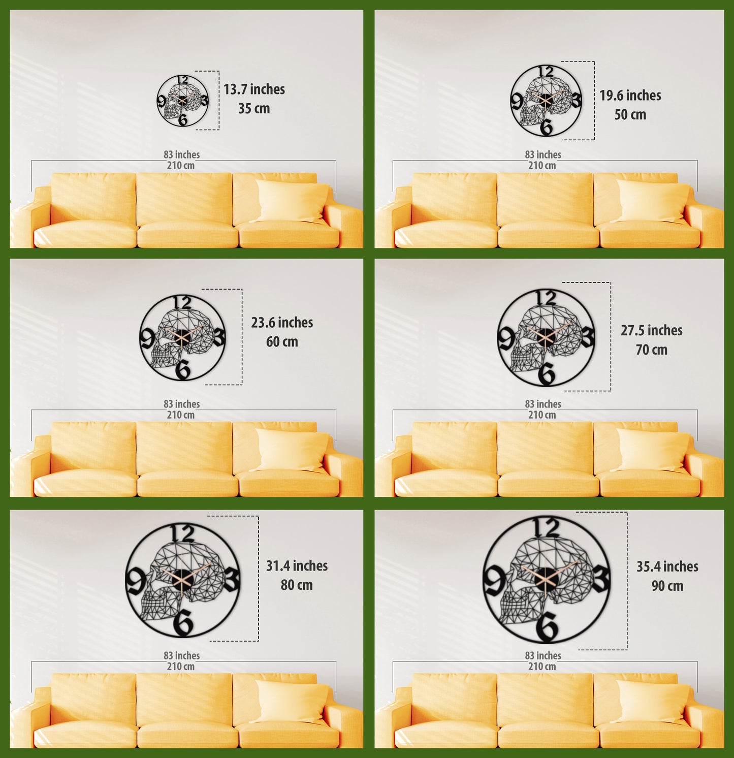 54-Dekoratif Metal Duvar Saati