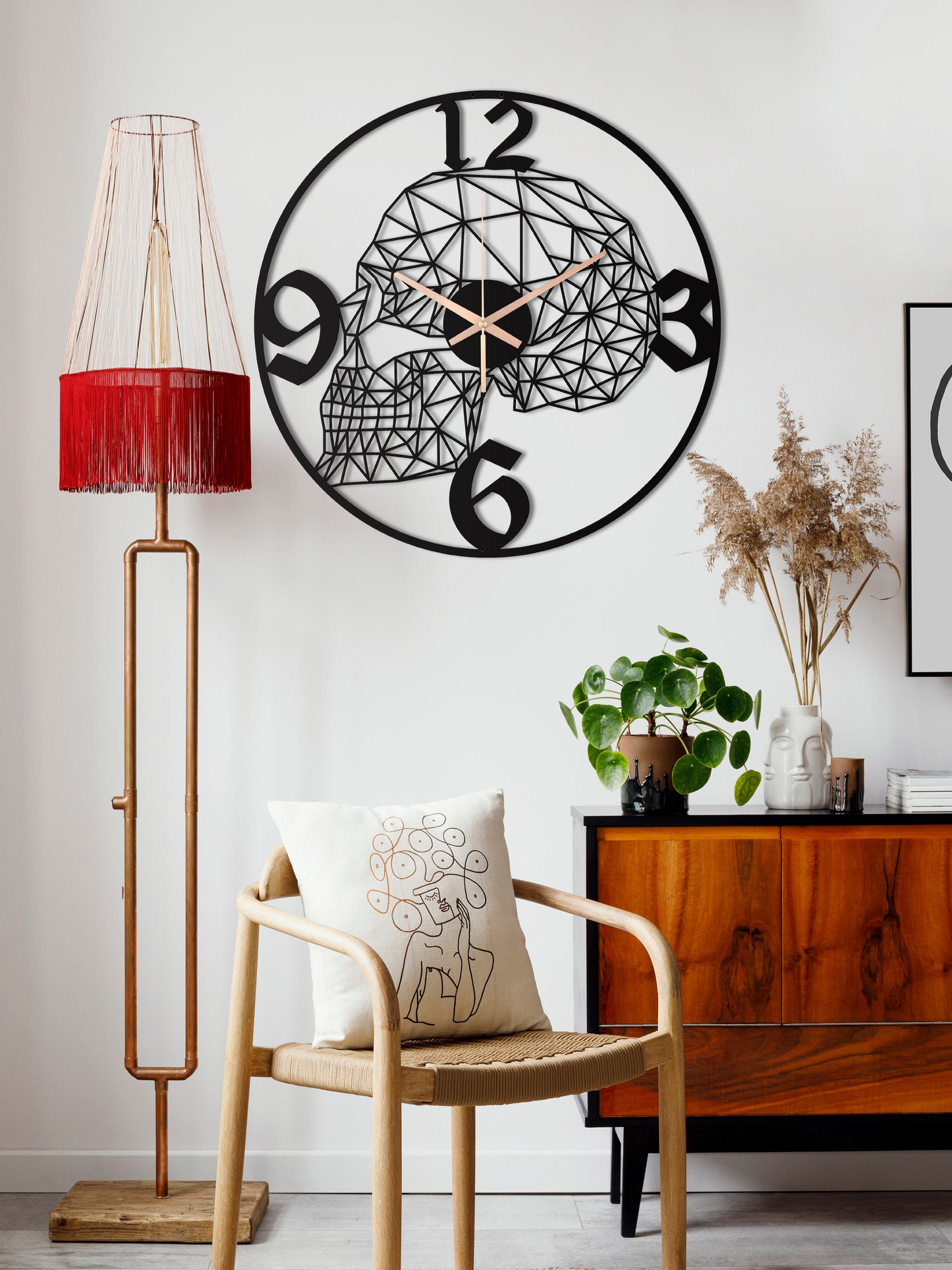 54-Dekoratif Metal Duvar Saati