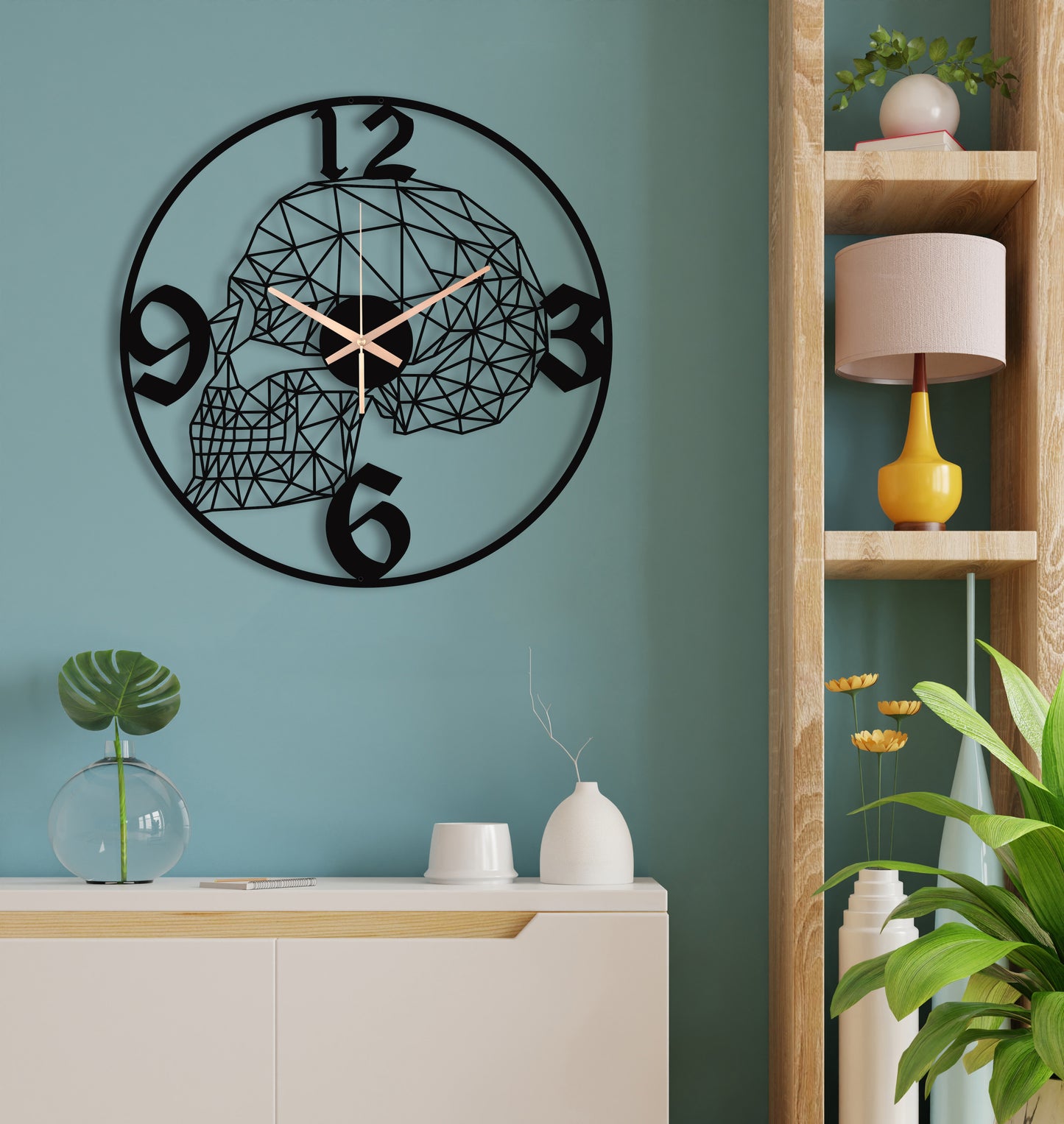 54-Dekoratif Metal Duvar Saati