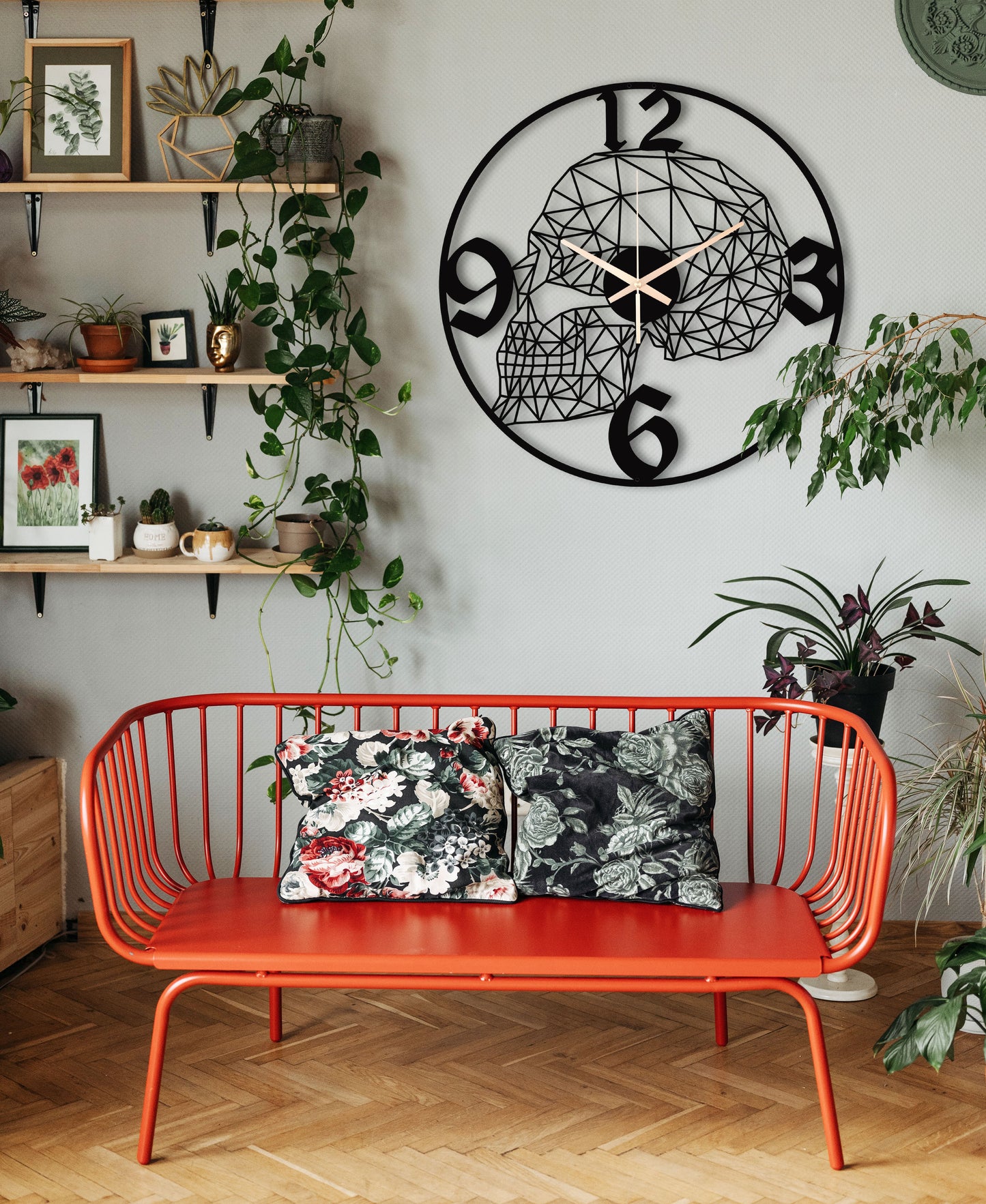 54-Dekoratif Metal Duvar Saati