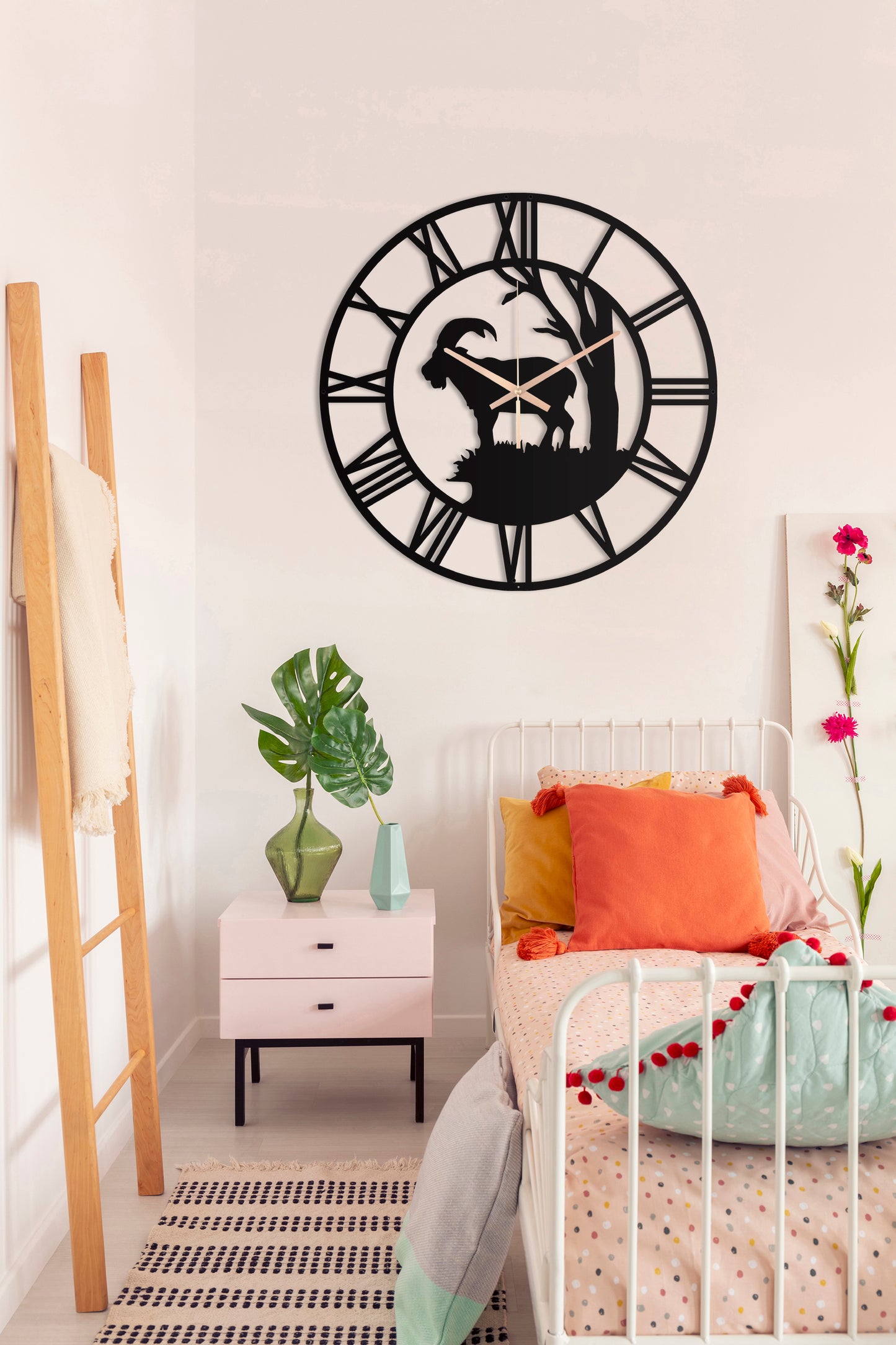 55-Dekoratif Metal Duvar Saati