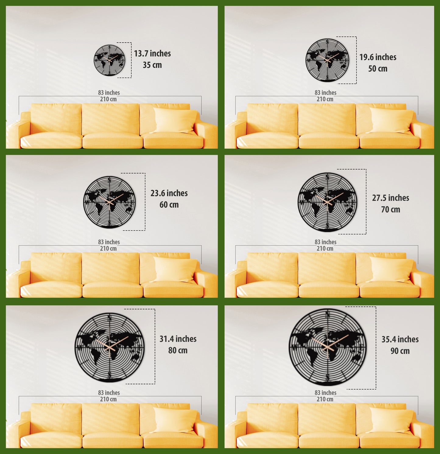 59-Dekoratif Metal Duvar Saati