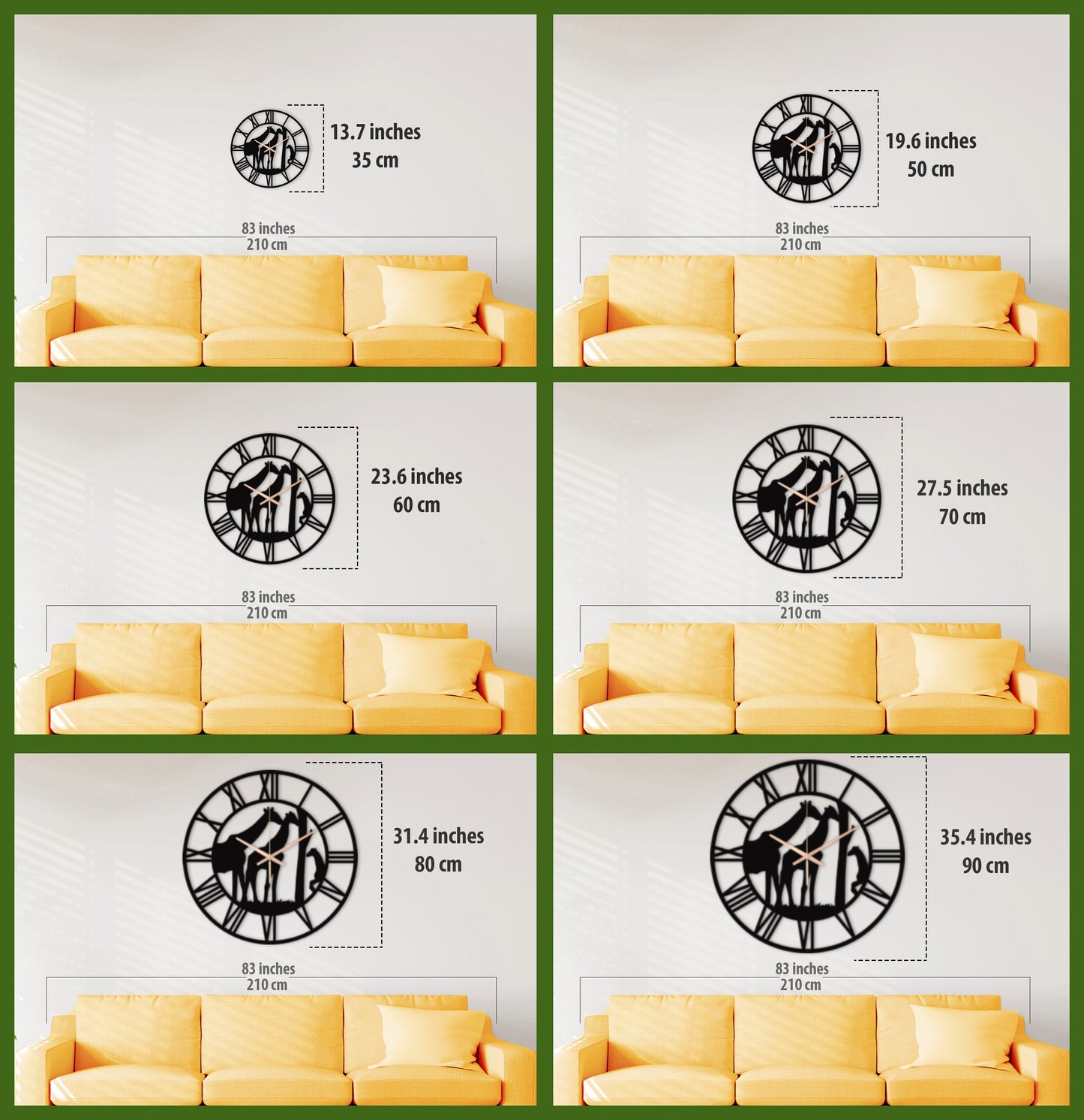 60-Dekoratif Metal Duvar Saati