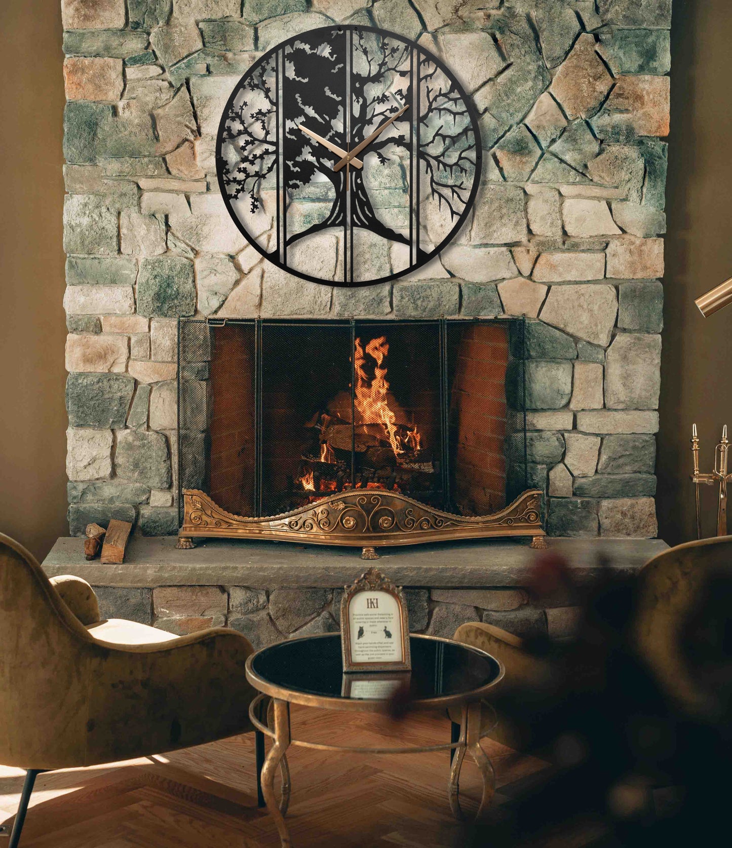 69-Dekoratif Metal Duvar Saati