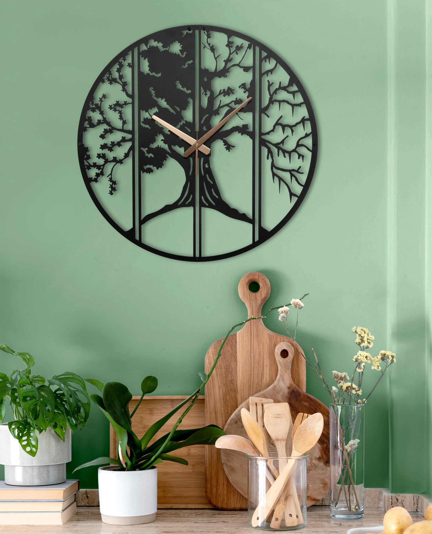 69-Dekoratif Metal Duvar Saati